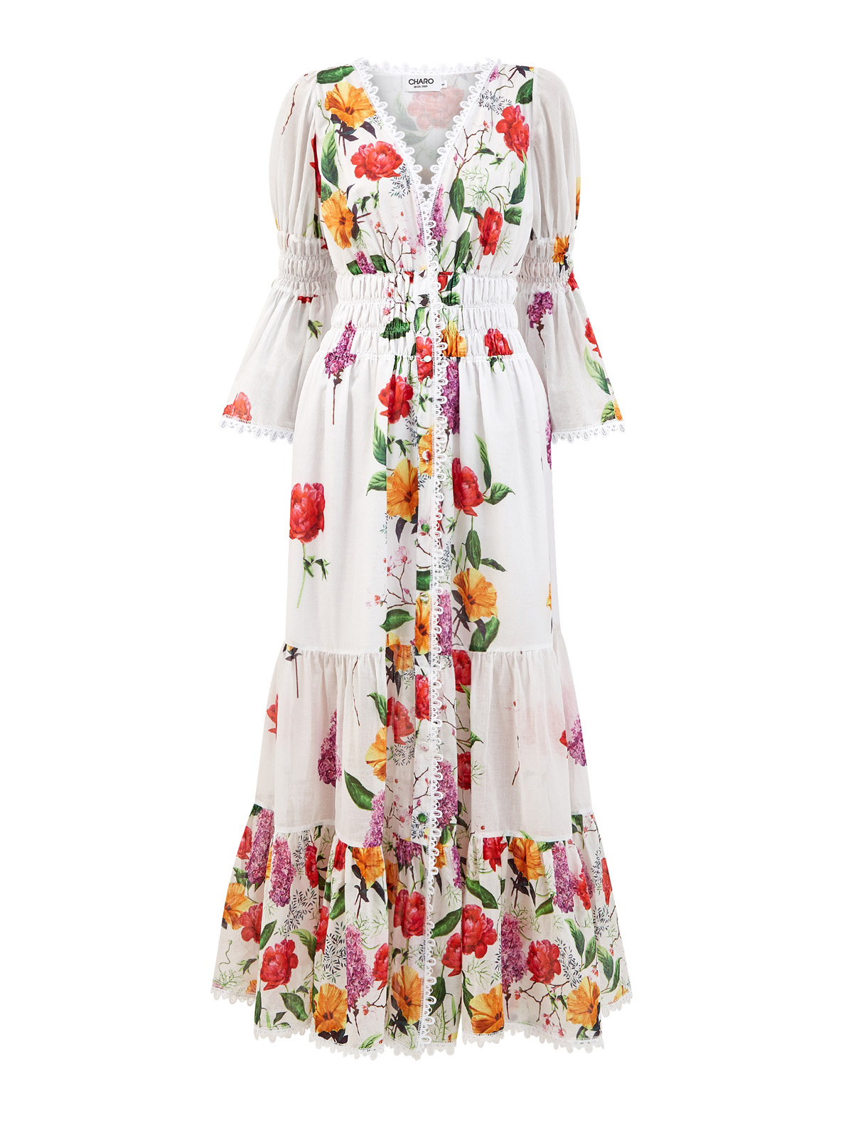 Платье Lipa из воздушного хлопка и кружева с V-образным вырезом CHARO RUIZ IBIZA, цвет белый, размер S;M;L;XL - фото 1