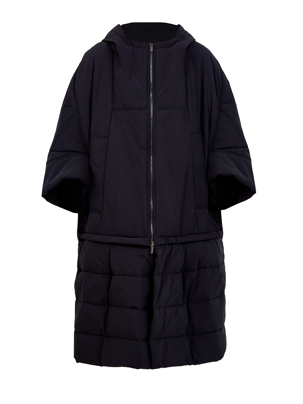 Стеганое пальто-трансформер с капюшоном и рукавами 34 134550₽