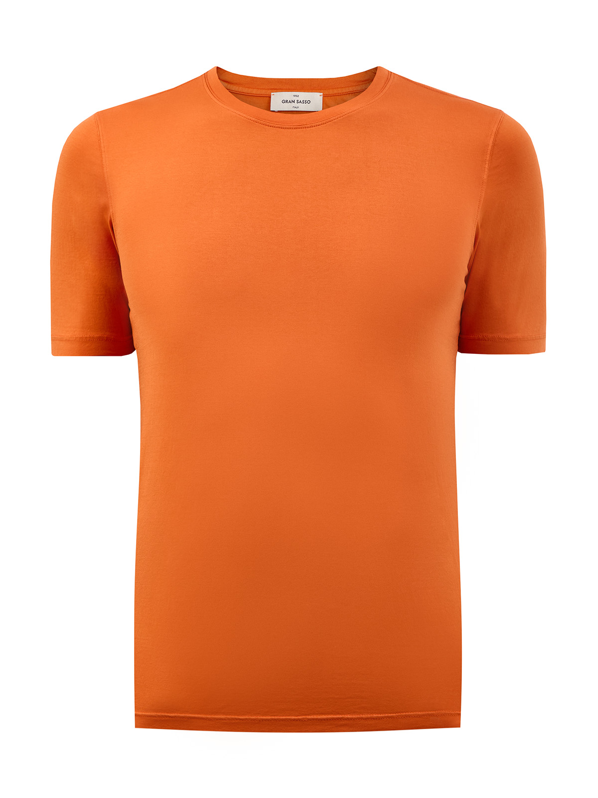 Футболка из гладкого хлопка джерси с контрастной нашивкой GRAN SASSO, цвет оранжевый, размер 48;50;56
