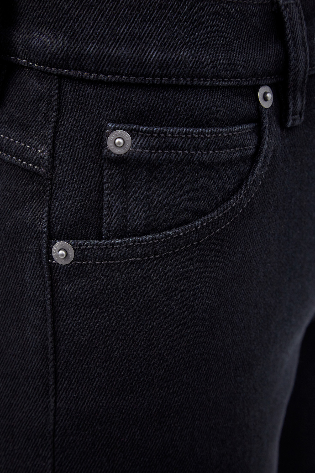 Однотонные джинсы с принтом VLTNSTAR VALENTINO, цвет черный, размер 42;40;40 - фото 5