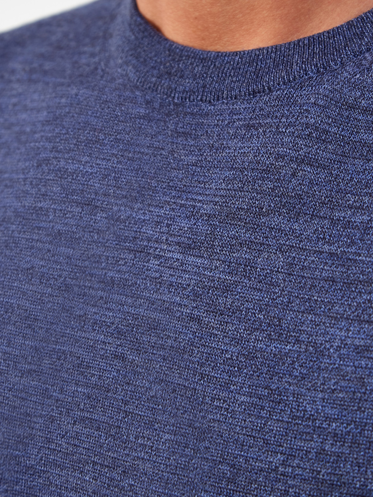 Базовый джемпер из мягкой меланжевой шерсти CANALI, цвет синий, размер 48;50;52;54;56;58;60;62 - фото 5