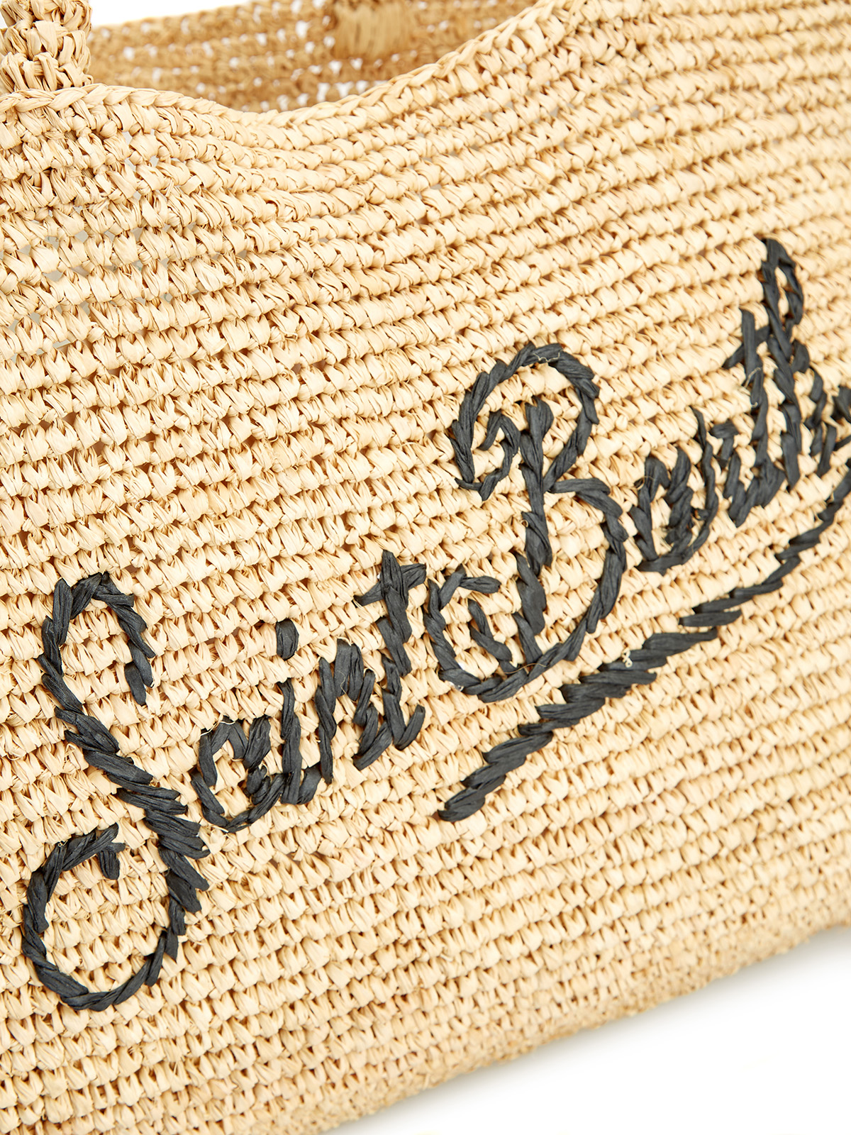 Объемная сумка-шоппер из плетеной рафии с вышивкой MC2 SAINT BARTH, цвет коричневый, размер S;M;L - фото 6