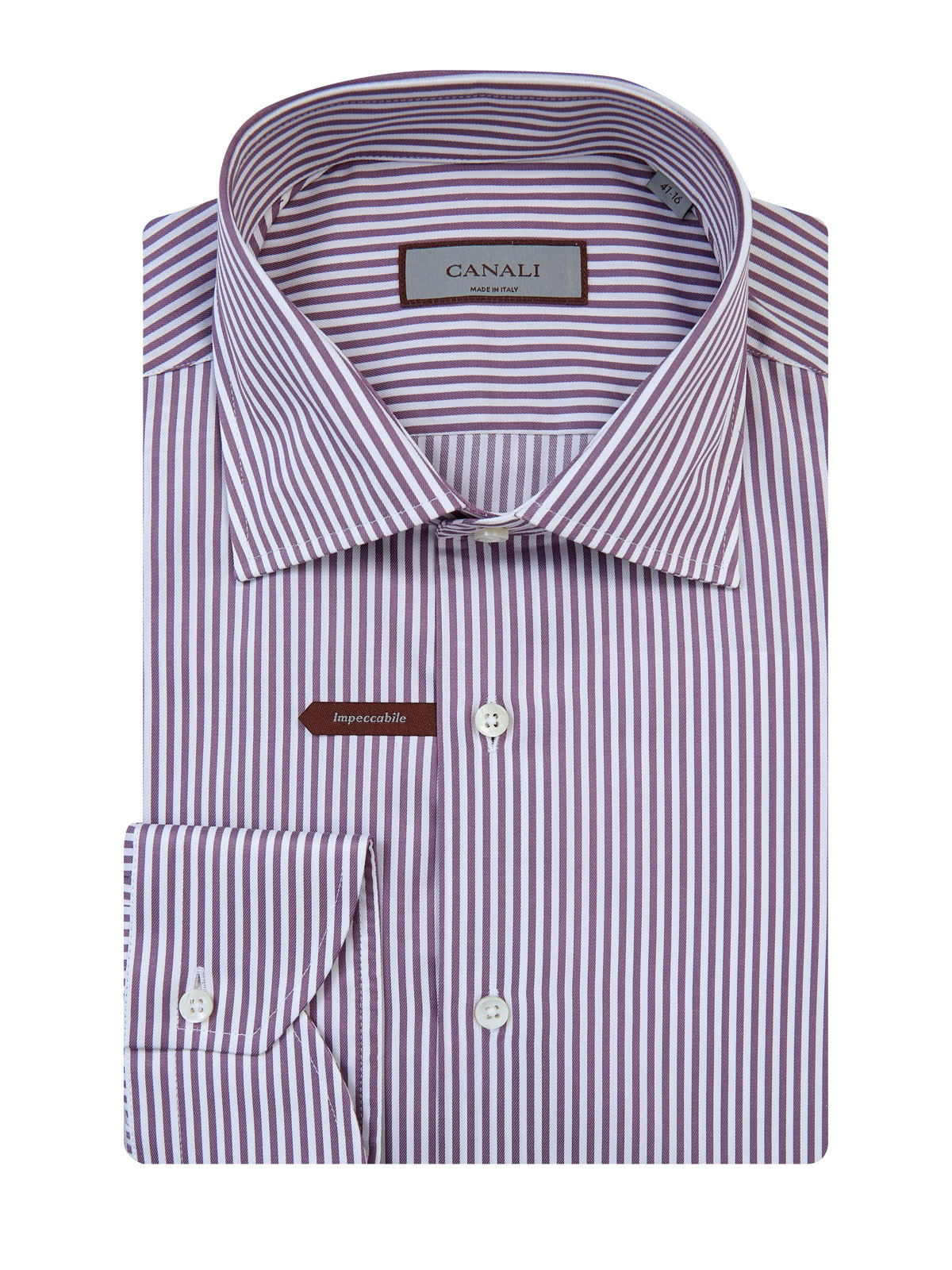 

Рубашка из хлопкового твила Impeccabile в полоску, Бордовый, Рубашка из хлопкового твила Impeccabile в полоску