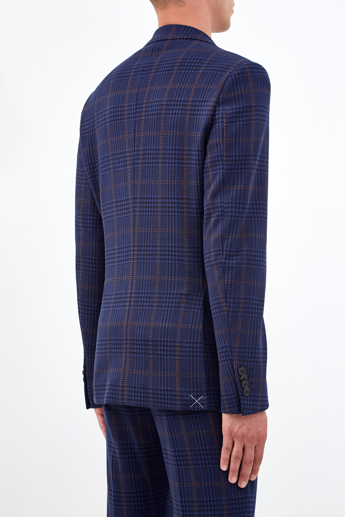 Пиджак из фактурного хлопка с контрастным подкладом ETRO, цвет синий, размер 50;52;54;56;48 - фото 4