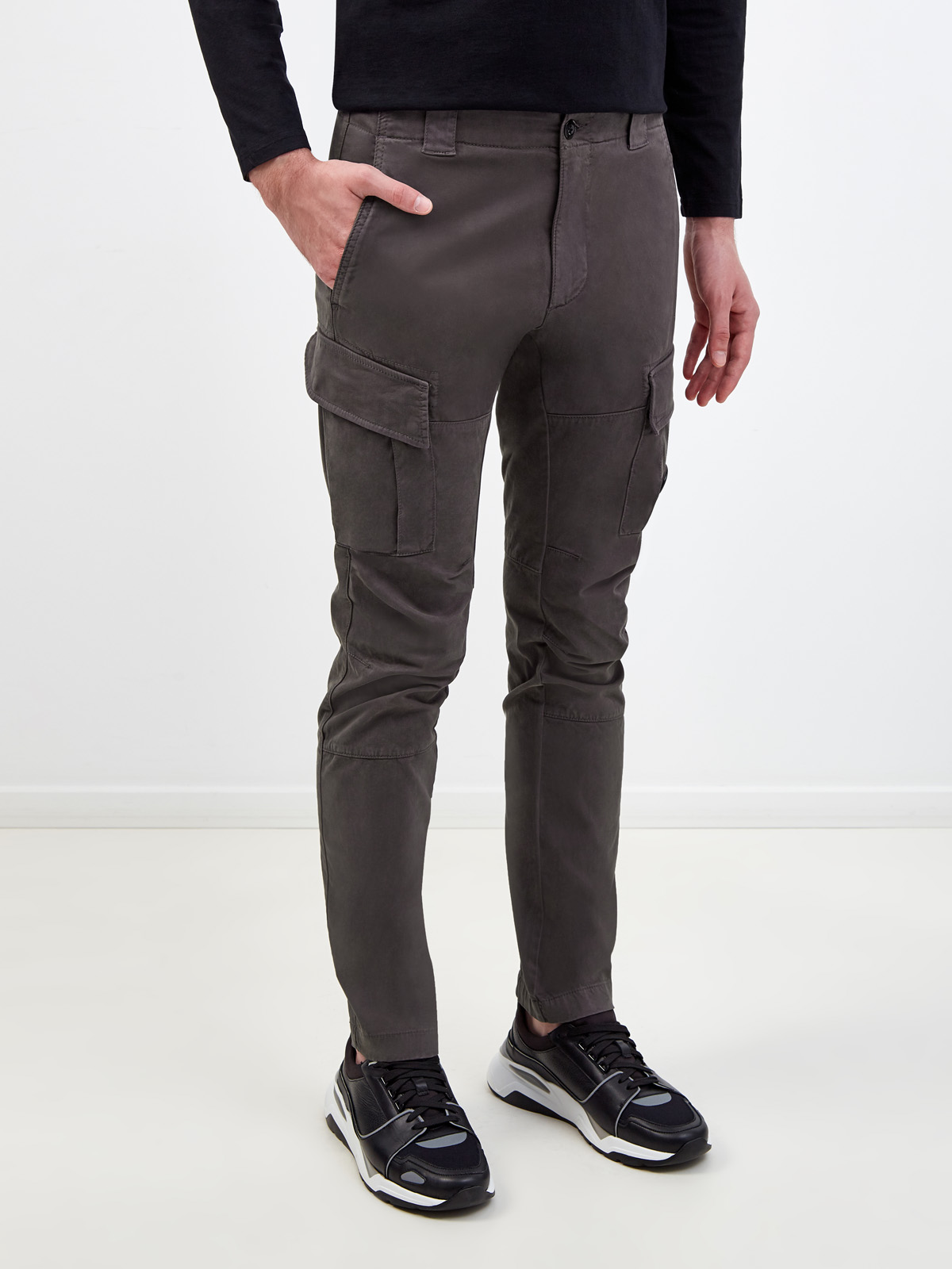Хлопковые брюки Ergonomic Fit с двумя карманами-карго C.P.COMPANY, цвет серый, размер M;L;XL;2XL;S - фото 3