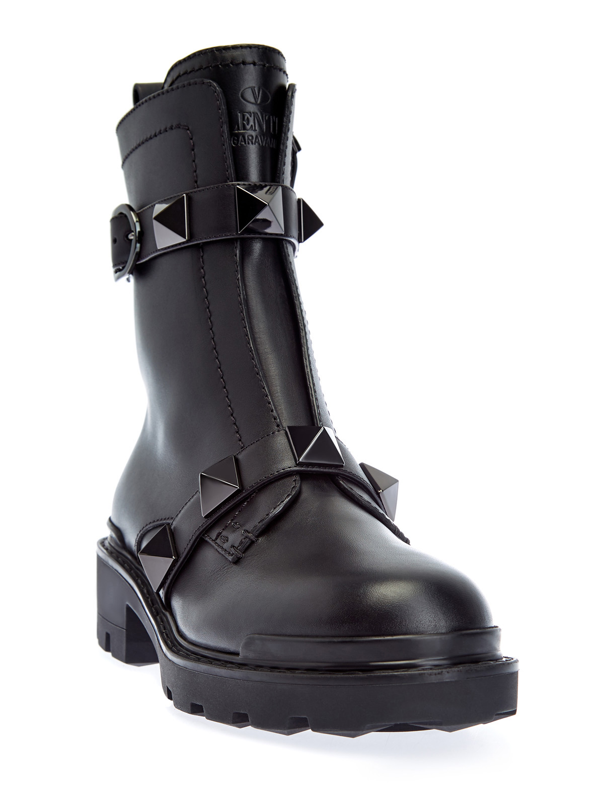 Кожаные ботинки Roman Stud с массивными заклепками VALENTINO GARAVANI, цвет черный, размер 36.5;38;38.5;39;39.5;40;41;37.5 - фото 3