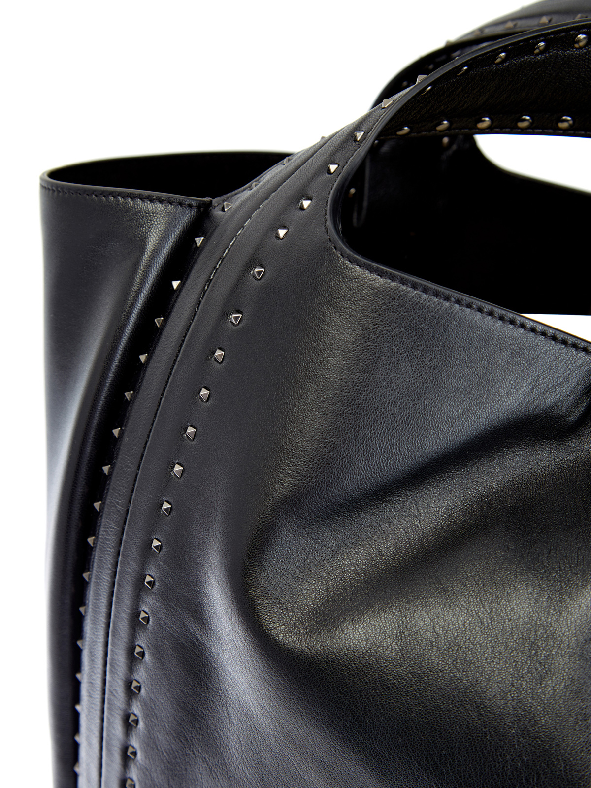 Шоппер Atelier Bag 01 Metal Stitch Edition из кожи наппа VALENTINO, цвет черный, размер 37;38;39;40;38.5 - фото 6