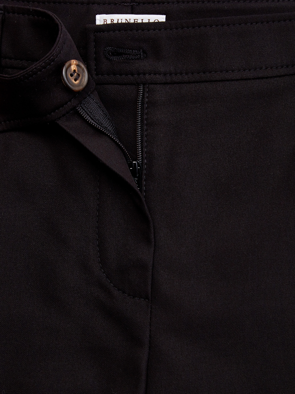 Укороченные брюки из гладкого хлопка с вышивкой Мониль BRUNELLO CUCINELLI, цвет черный, размер 38;44;40;42 - фото 7