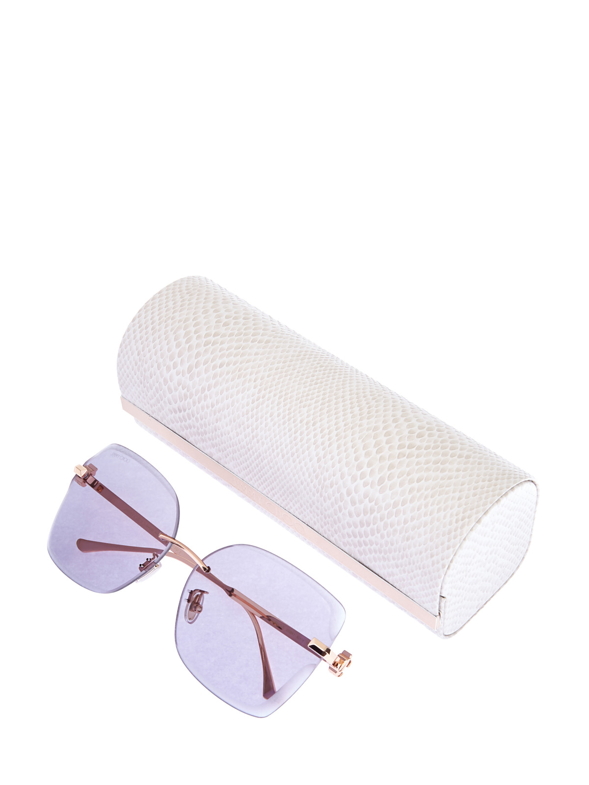 Металлические очки Corin с графическими линзами JIMMY CHOO  (sunglasses), цвет серый, размер 40 - фото 4