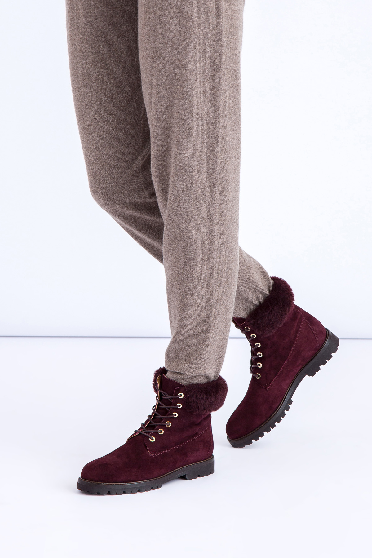 ботинки AQUAZZURA, цвет бордовый, размер 36 - фото 2