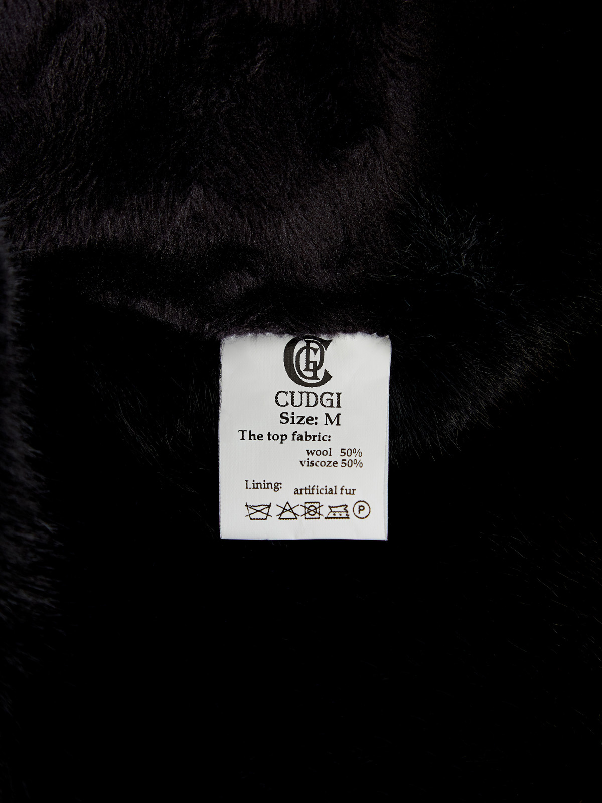 Шапка-трансформер из теплой шерсти и эко-меха CUDGI, цвет черный, размер 57 - фото 5