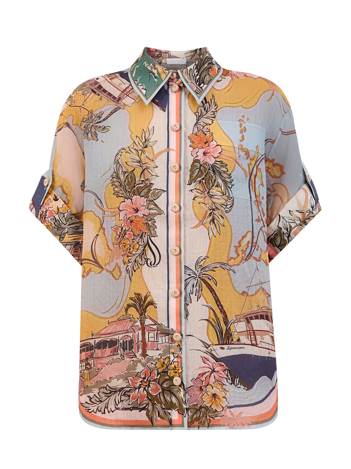 

Свободная рубашка Tallow с принтом Nautical Map, Мульти, Свободная рубашка Tallow с принтом Nautical Map