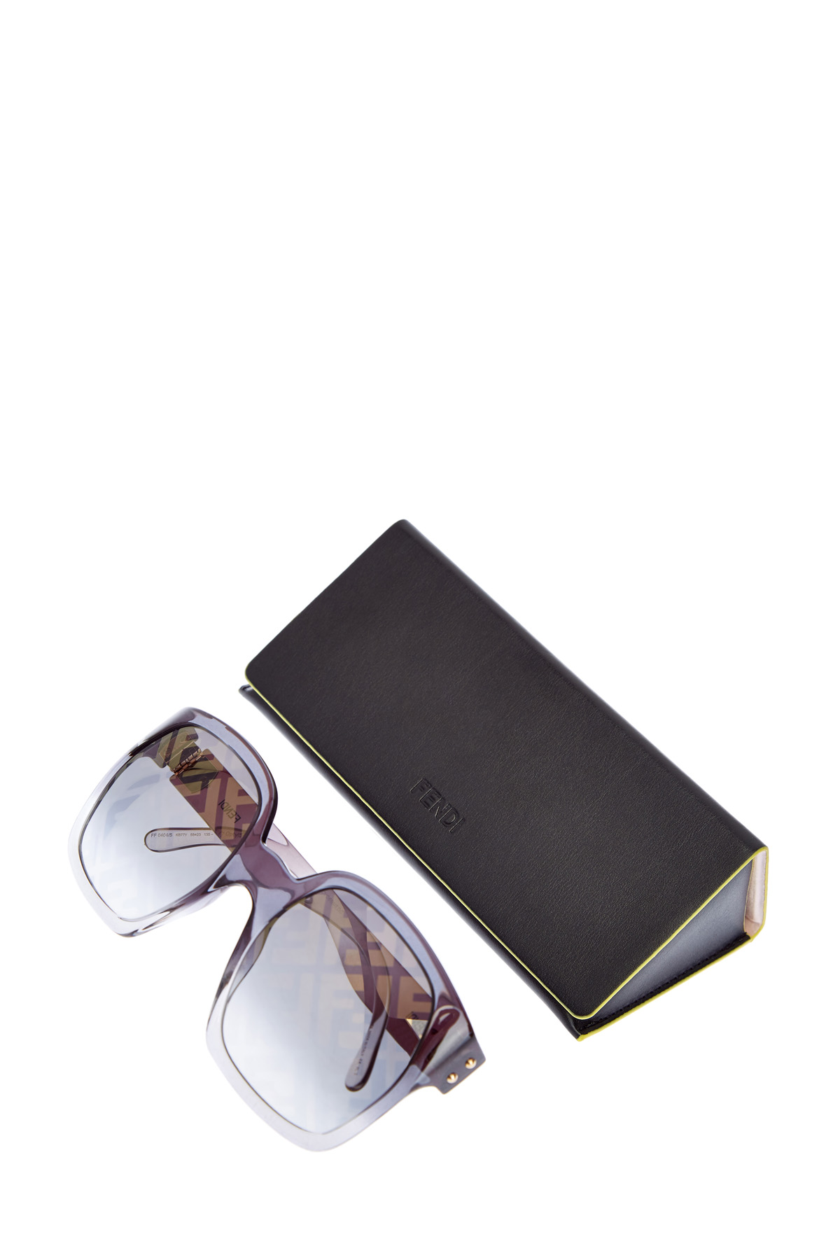 Очки-oversize Dawn в винтажном стиле с фирменным принтом FF FENDI (sunglasses), цвет серый, размер 40 - фото 5