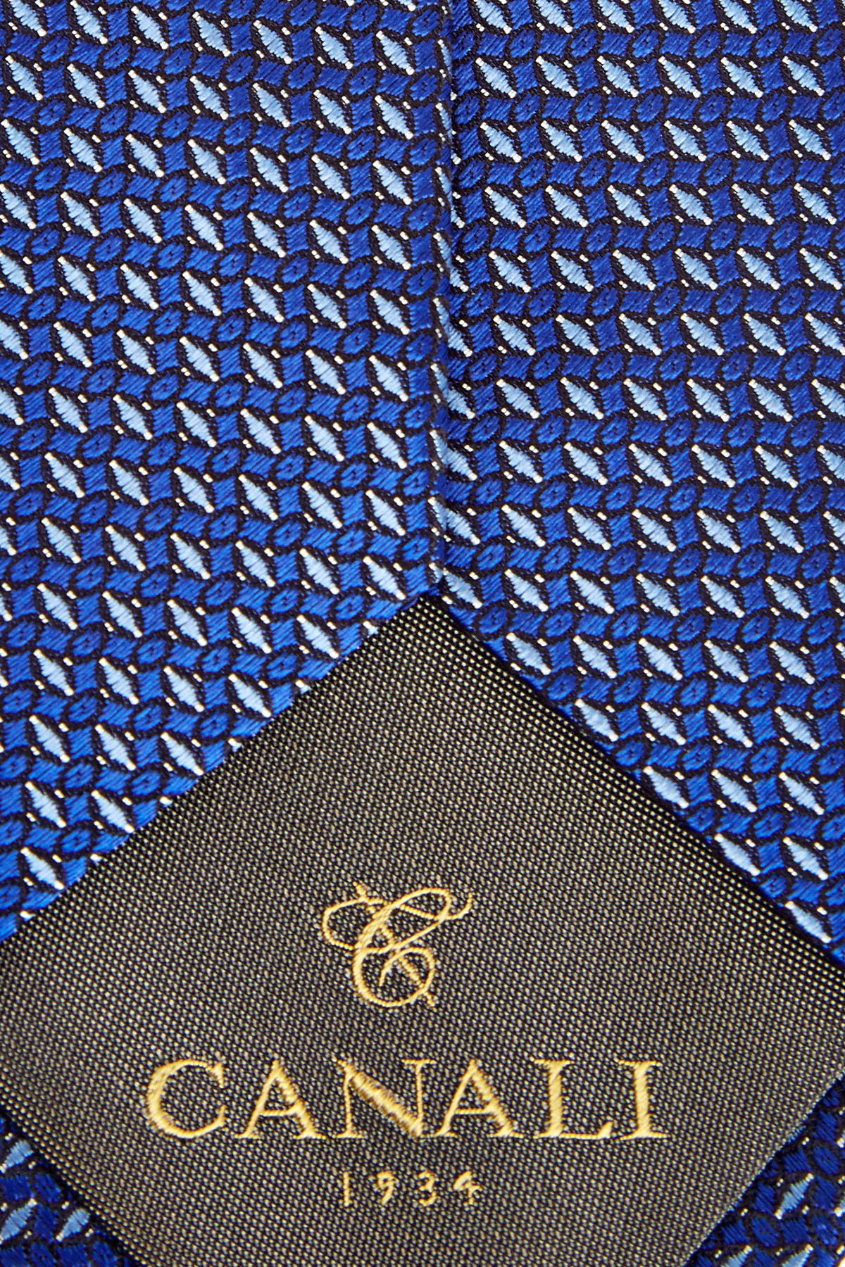 Шелковый галстук с жаккардовым вышитым принтом CANALI, цвет синий, размер 40;41;42;43;44;45 - фото 3