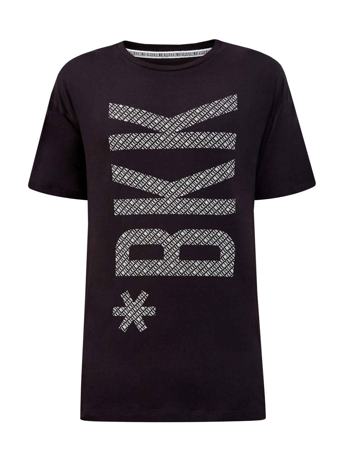 Хлопковая футболка с принтом в стиле леттеринг BIKKEMBERGS, цвет черный, размер XL - фото 1