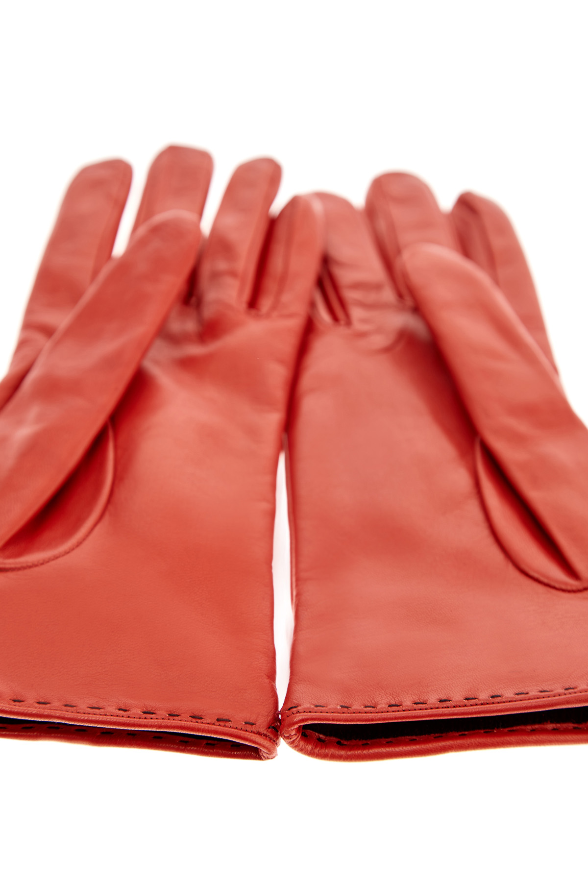 Перчатки из кожи наппа с кашемировой подкладкой ERMANNO SCERVINO, цвет красный, размер XS;L - фото 4