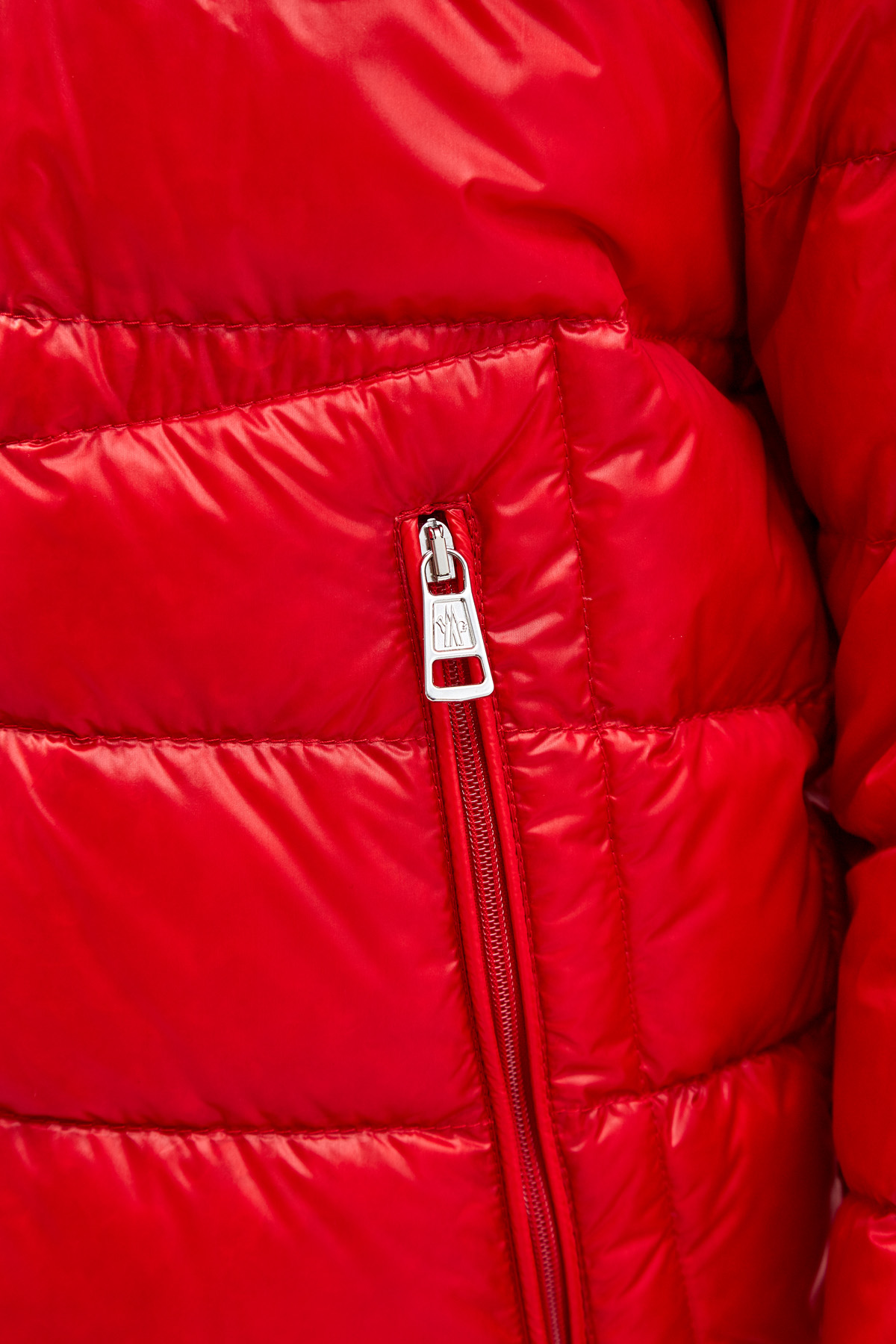 Пуховик в байкерском стиле из нейлона Longue Saison MONCLER, цвет красный, размер L;2XL - фото 5