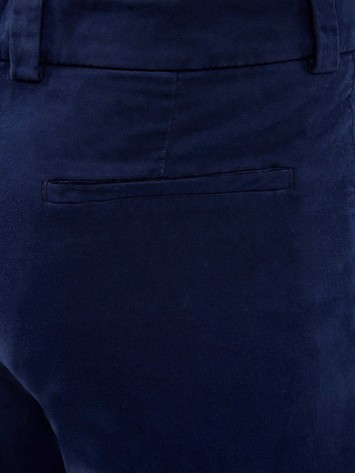 Однотонные брюки из хлопкового габардина и кашемира BRUNELLO CUCINELLI, цвет синий, размер 46;48;50;52 - фото 5