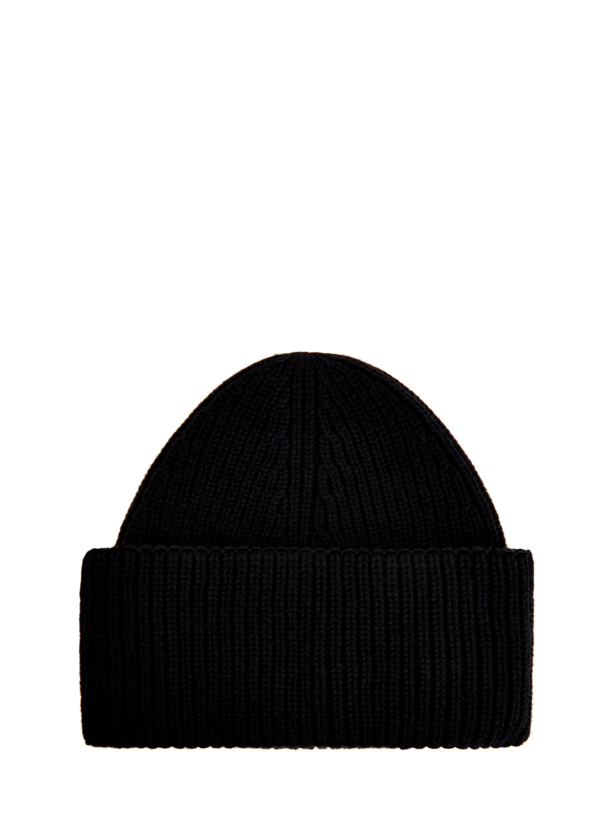 Однотонная шапка эластичной вязки с широким отворотом FABIANA FILIPPI, цвет черный, размер 37;37.5;38;38.5;40