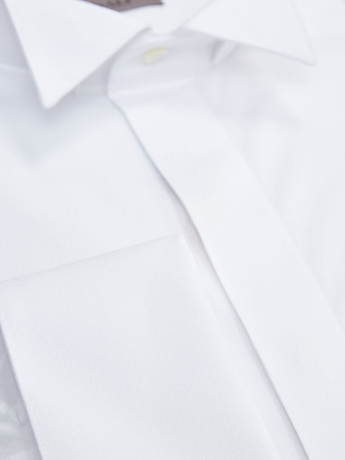 Классическая рубашка из гладкого поплина под запонки CANALI, цвет белый, размер 50;52;52;54;56;58 - фото 2