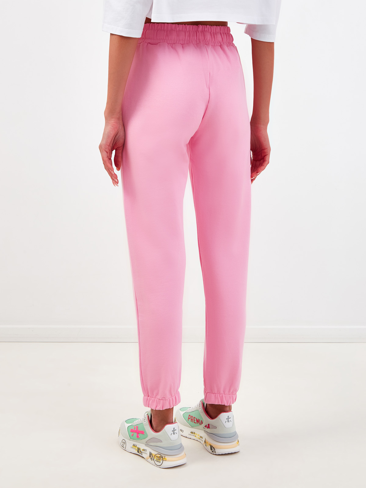 Хлопковые брюки-джоггеры с логотипом и кулисками Bonbon GAELLE PARIS, цвет розовый, размер 40;42;38 - фото 4
