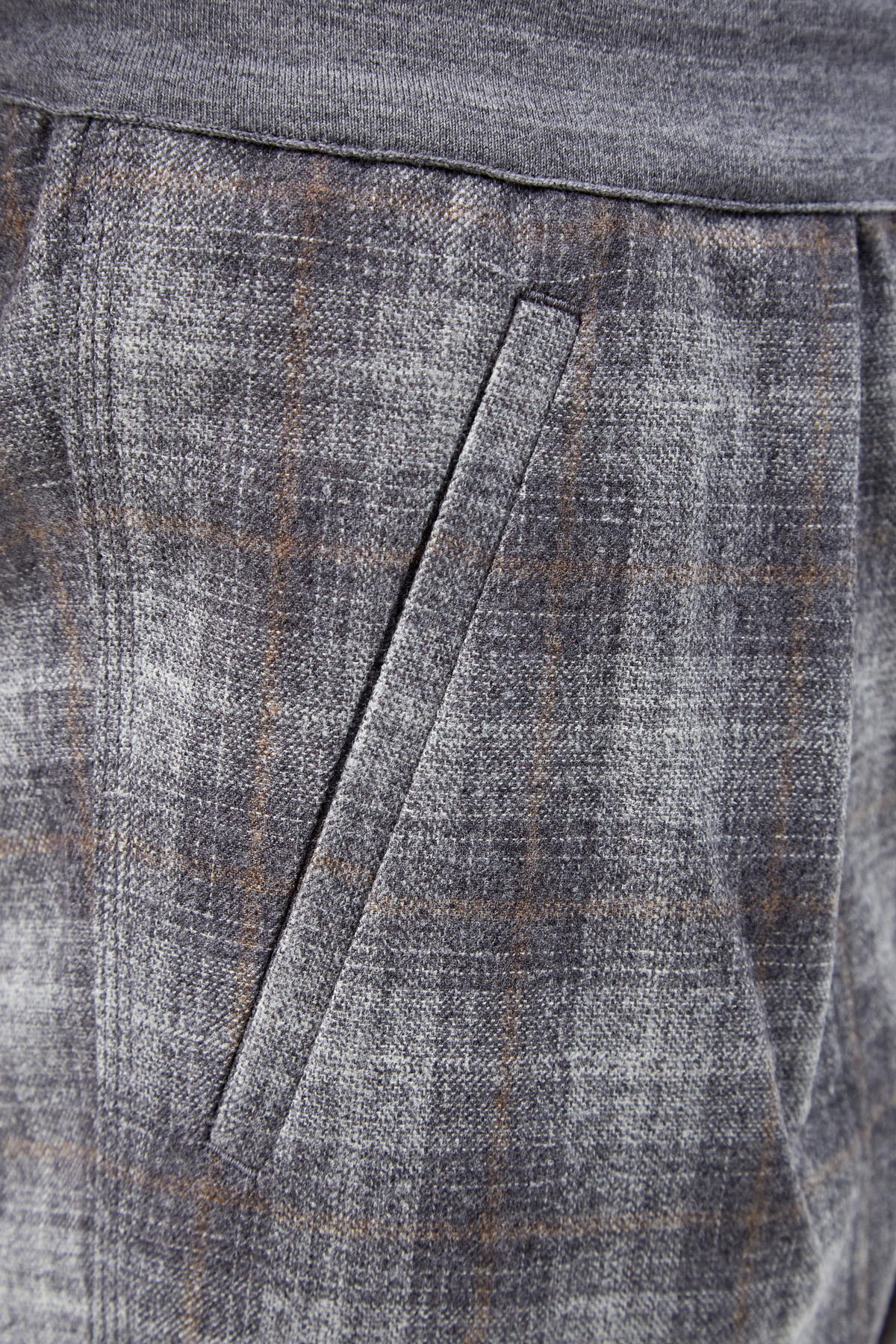 Шерстяные брюки в стиле casual с трикотажной отделкой LORENA ANTONIAZZI, цвет серый, размер 44;48 - фото 5