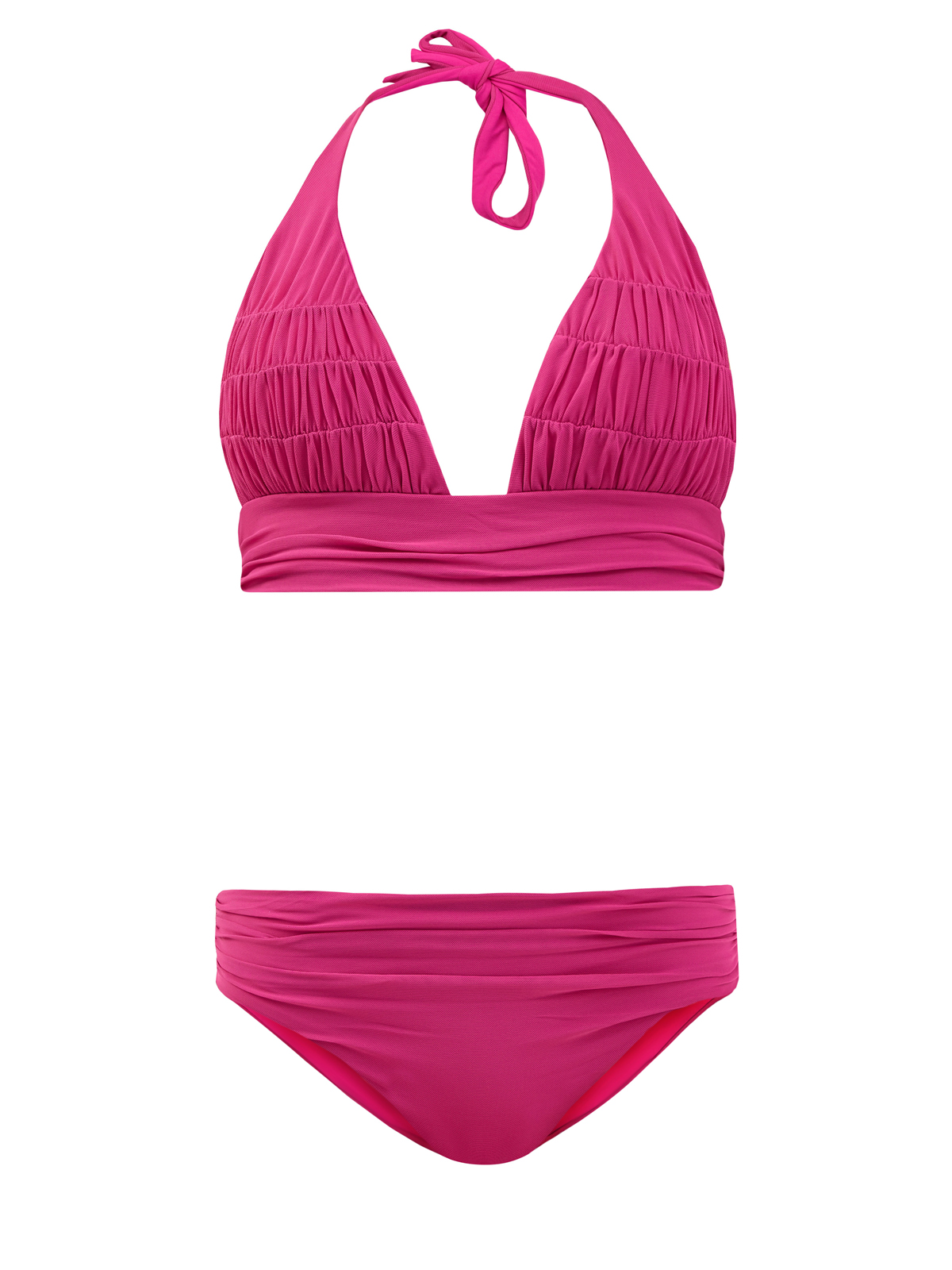 Эффектный лиф-бикини с многослойной фактурой и завязками FISICO, цвет розовый, размер L;XL;M;S