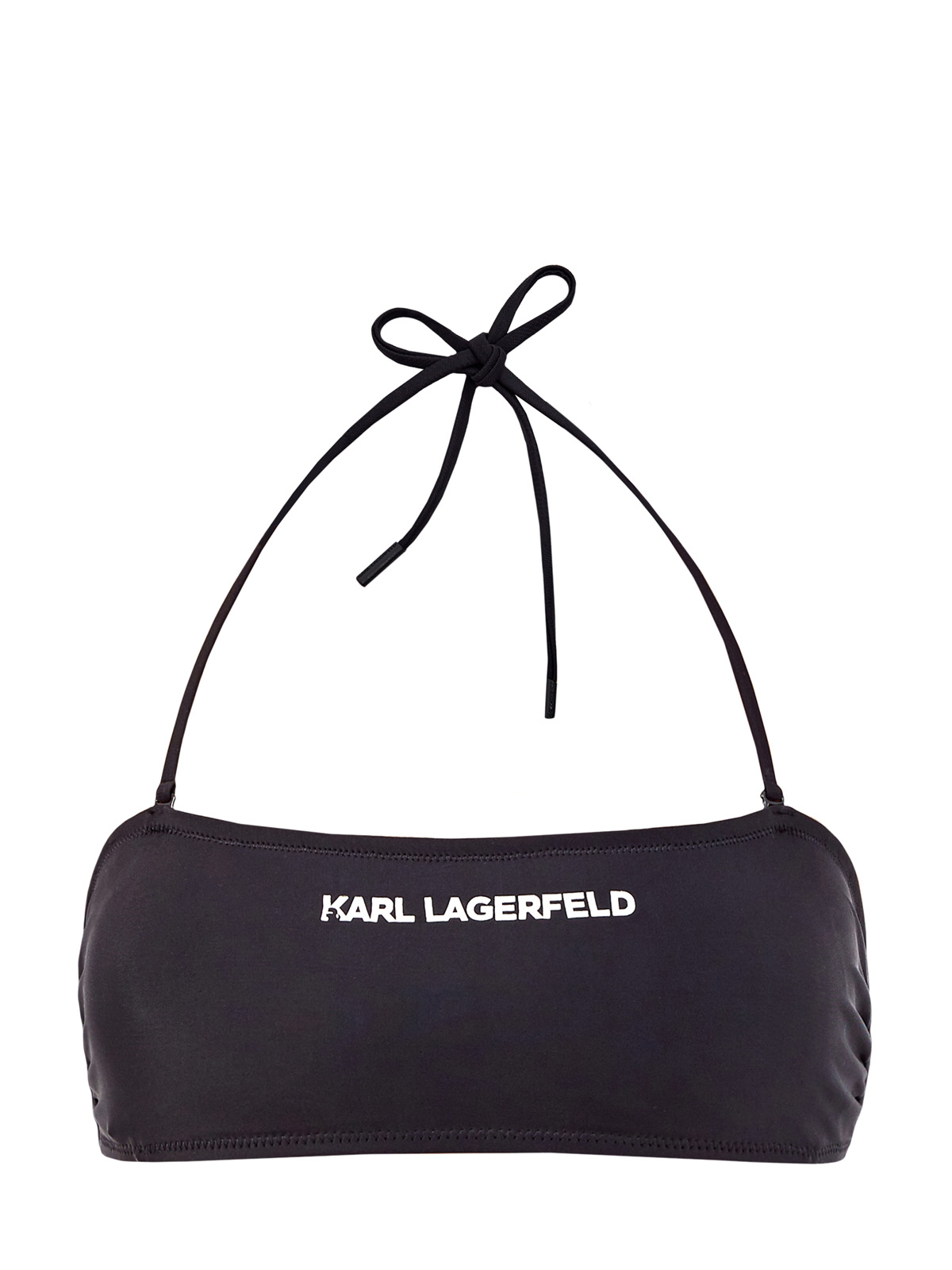 Лиф-бандо с завязками и контрастным логотипом KARL LAGERFELD, цвет черный, размер S;L