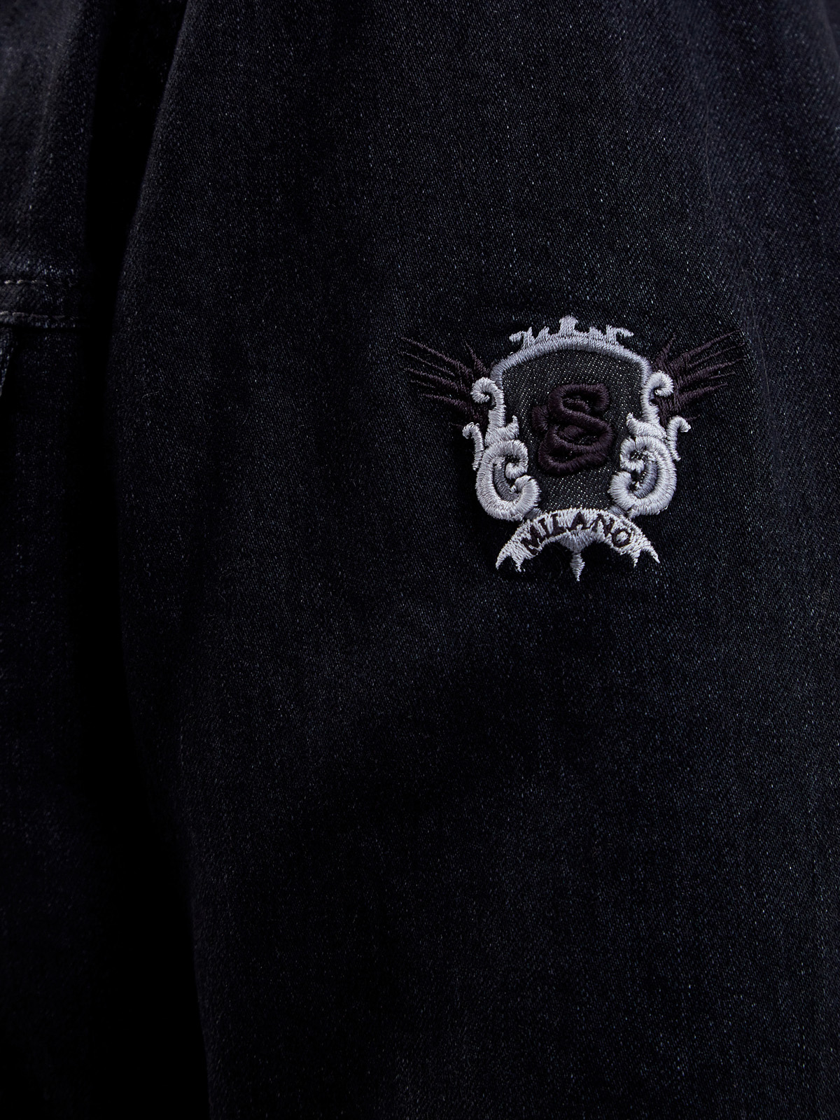 Утепленная куртка из денима kurabo с мехом норки SCISSOR SCRIPTOR, цвет черный, размер 50;52;54;56;58 - фото 5