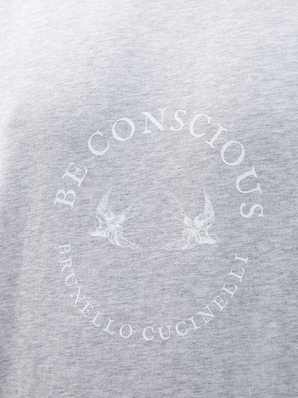 Минималистичная футболка из дышащего джерси с принтом BRUNELLO CUCINELLI, цвет серый, размер 54;56;52 - фото 3