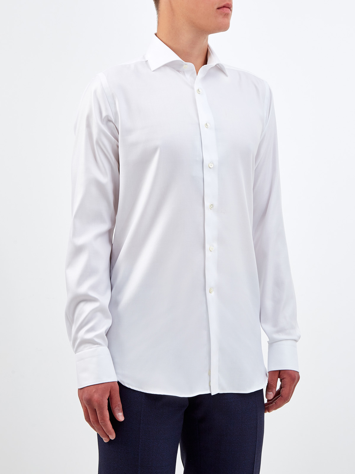 Классическая рубашка из хлопкового поплина Impeccabile CANALI, цвет белый, размер 52;56 - фото 3
