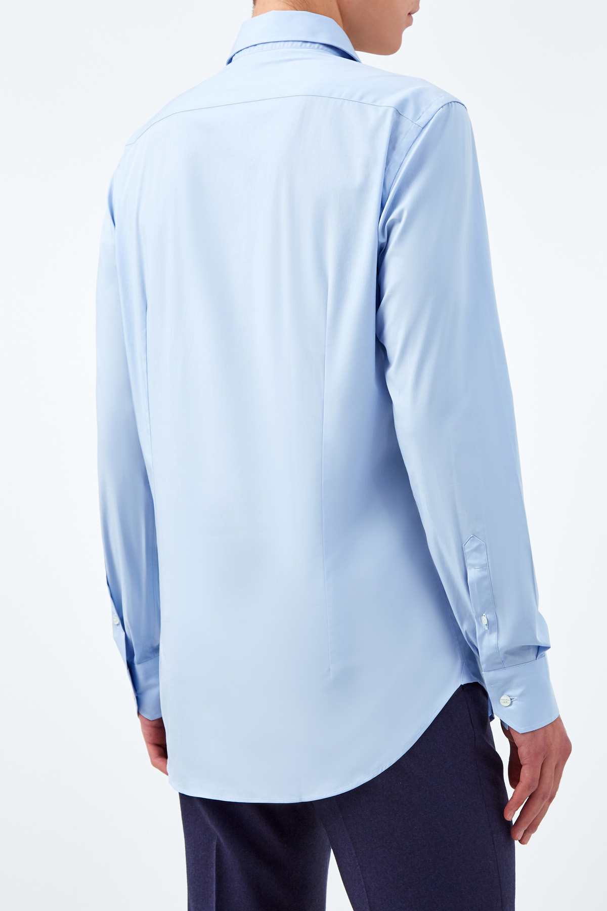 Базовая голубая рубашка из хлопка ETRO, цвет голубой, размер 50;54 - фото 4