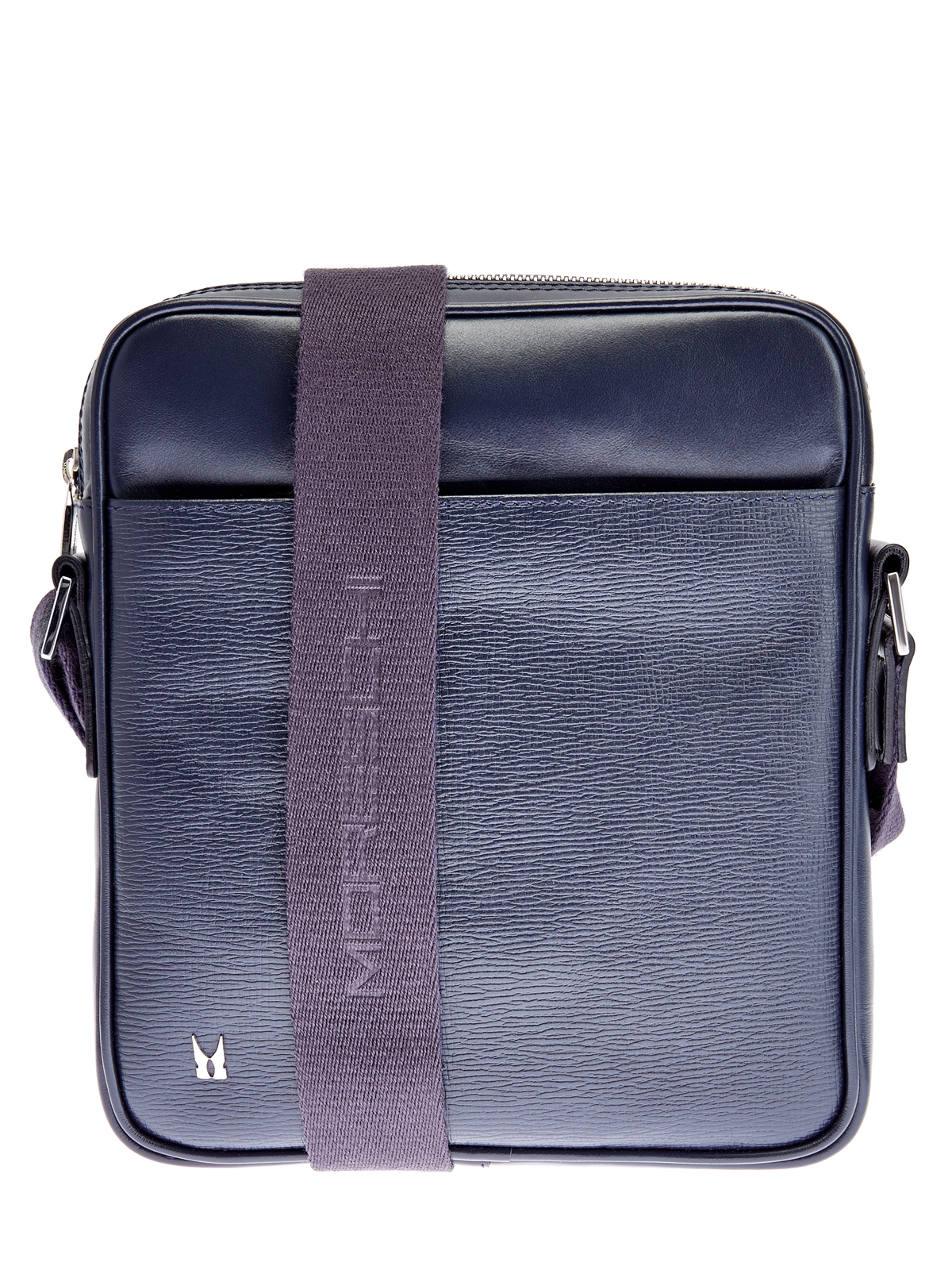 Кожаная сумка-мессенджер с регулируемым ремнем MORESCHI, цвет синий, размер 6;7;9;10;8 - фото 1