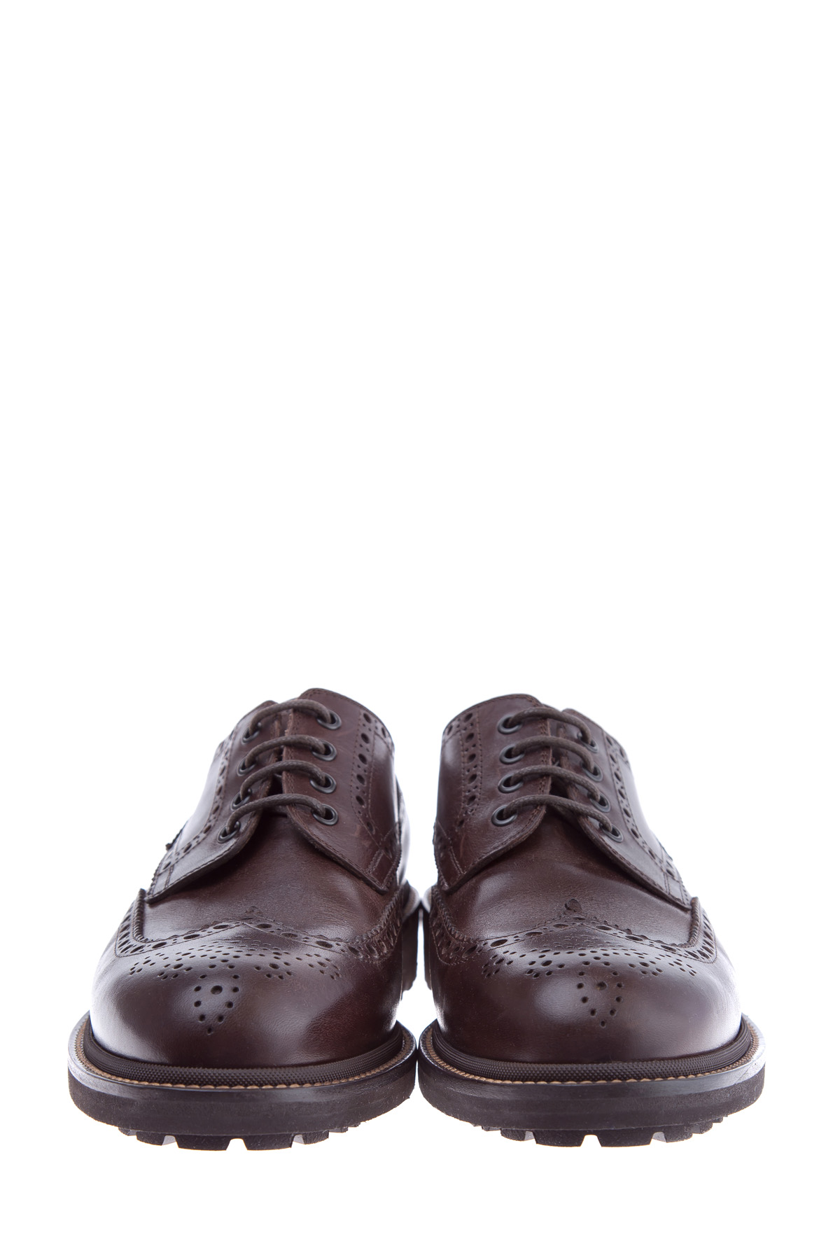 Ботинки с брогированием и массивной подошвой BRUNELLO CUCINELLI, цвет коричневый, размер 41 - фото 5