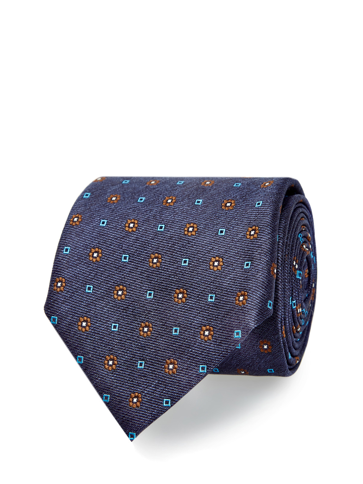 Шелковый галстук с принтом в жаккардовой технике CANALI, цвет синий, размер 42;44;46;48;50;40