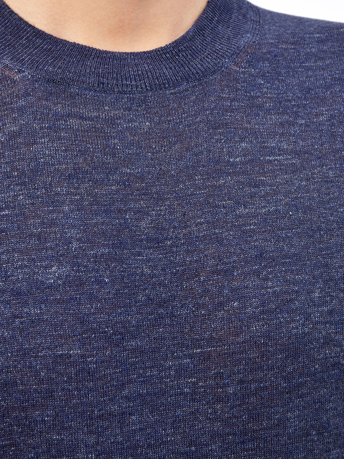 Джемпер в стиле leisure из льна и хлопка BRUNELLO CUCINELLI, цвет синий, размер 46;50;52;54;56;48 - фото 5