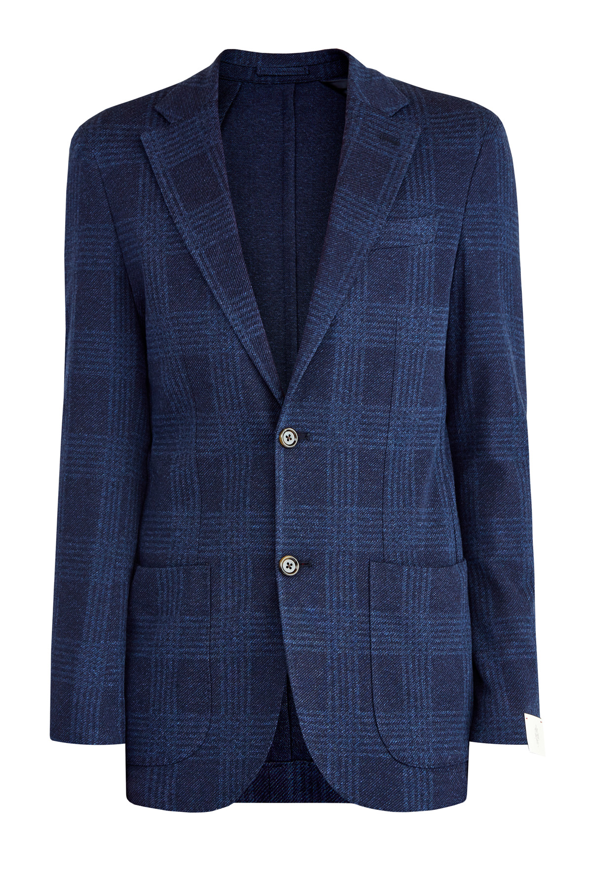 Пиджак из хлопка в клетку с карманами в неаполитанском стиле ELEVENTY, цвет синий, размер 50