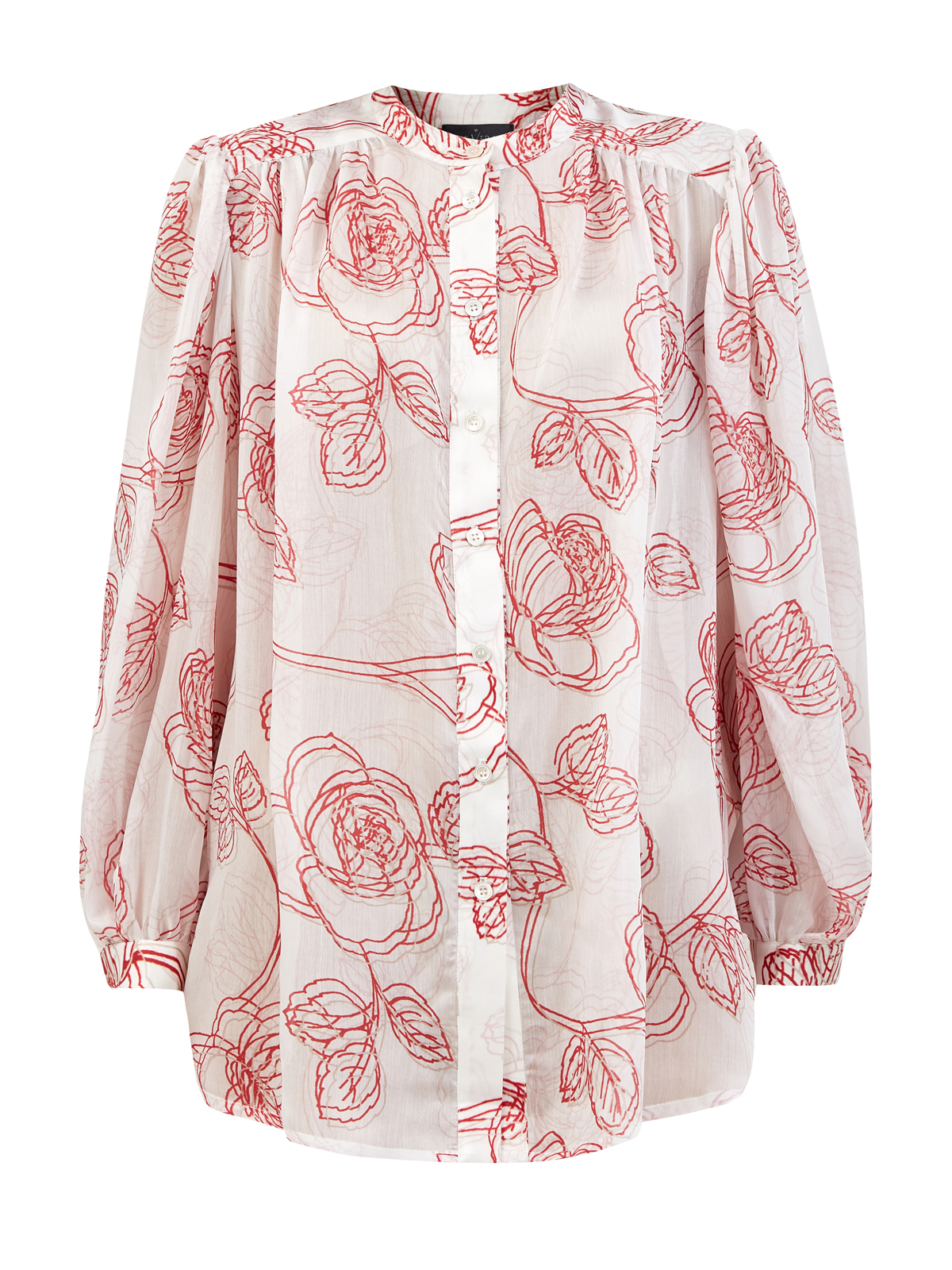 Блуза из тонкого модала и шелка с флористическим принтом RE VERA, цвет мульти, размер 42;46;48;44