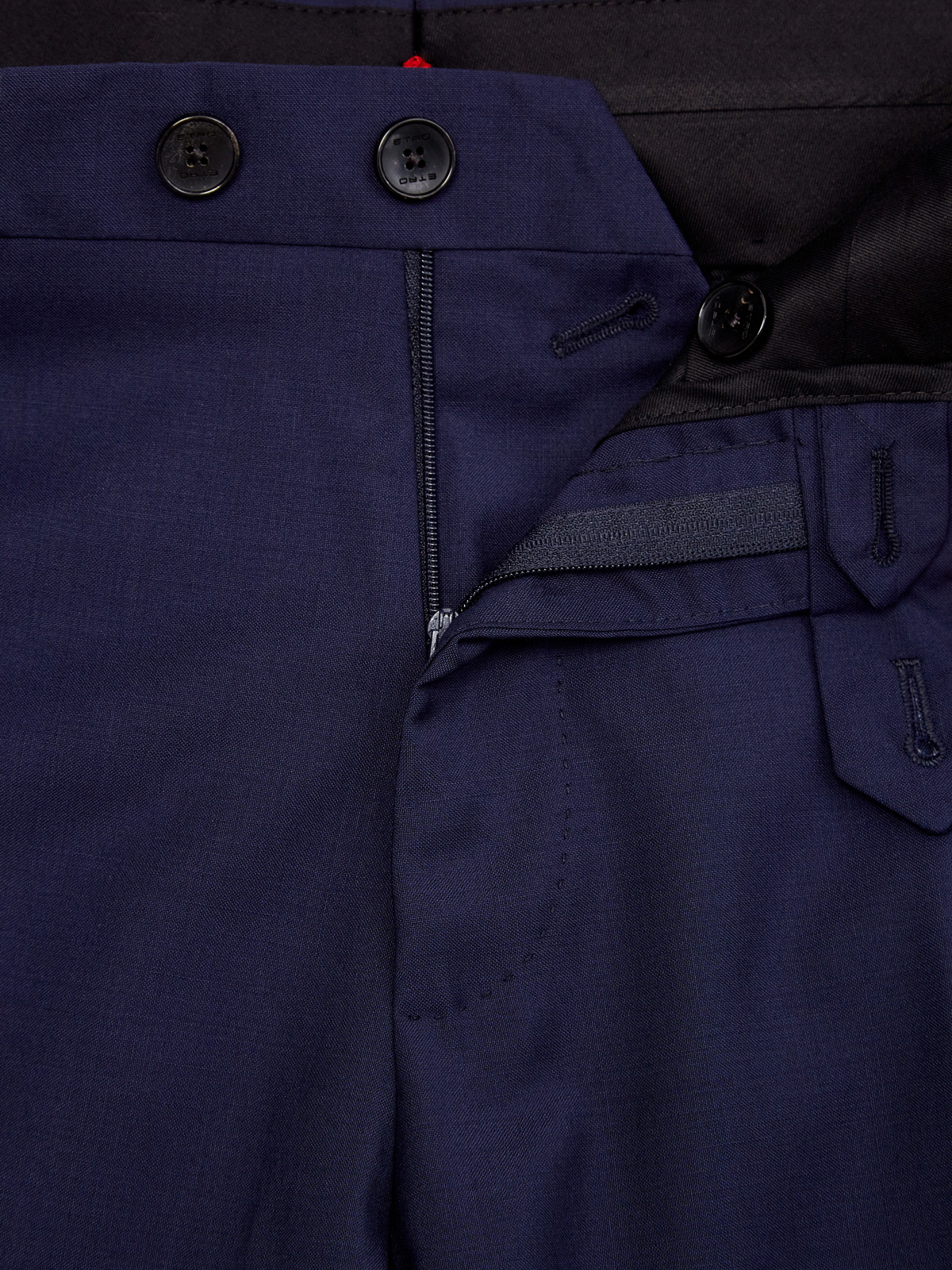 Классические брюки из тонкой костюмной шерсти ETRO, цвет синий, размер 48;50;52;54 - фото 6