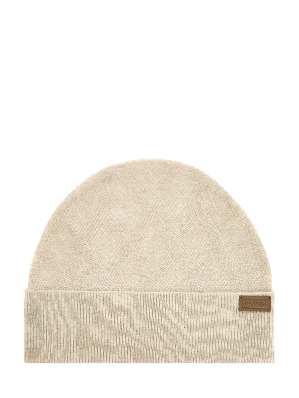 

Шапка из шерстяной и кашемировой пряжи с вязаным узором, Бежевый, Шапка из шерстяной и кашемировой пряжи с вязаным узором