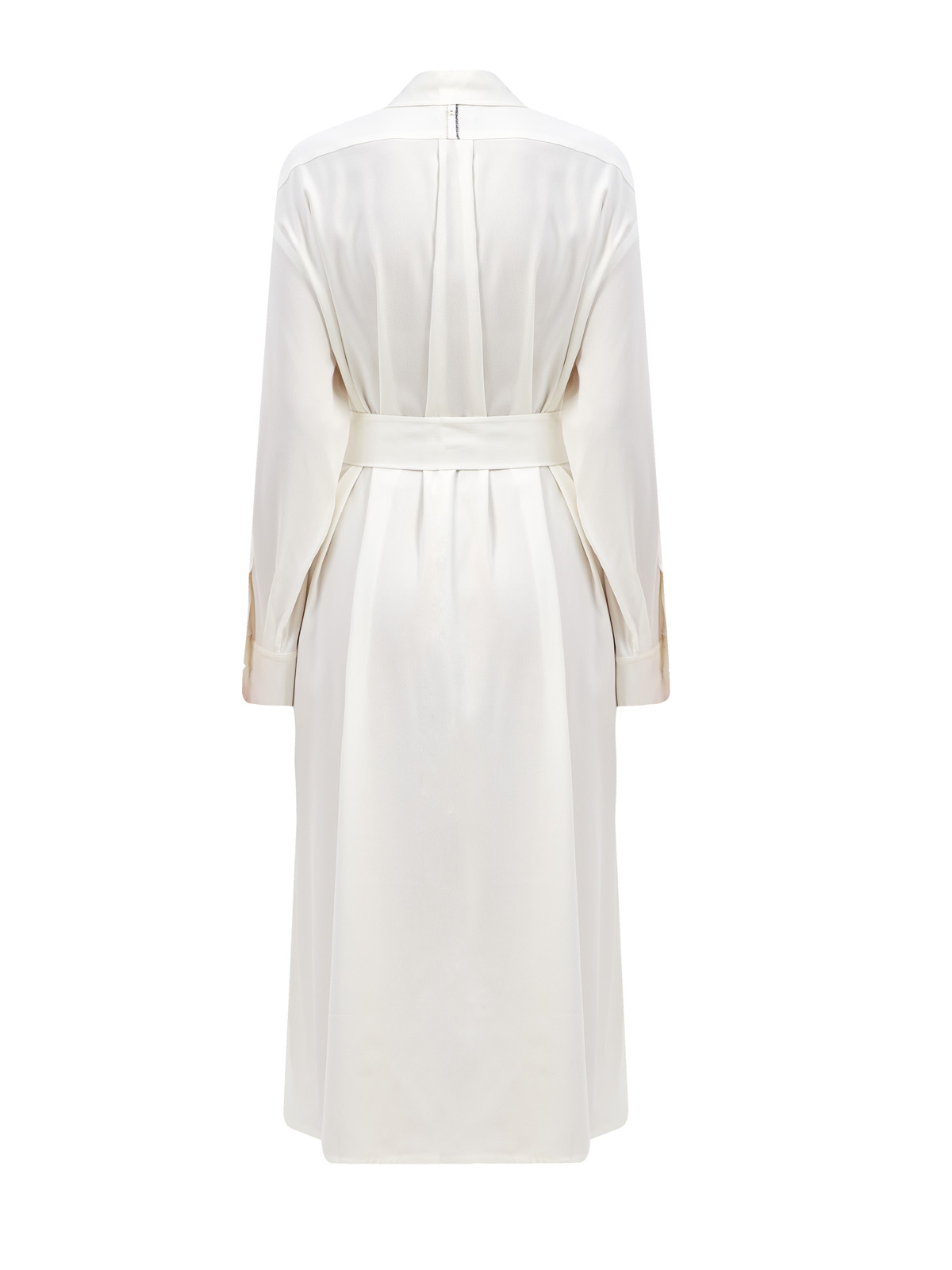 Платье-рубашка из струящегося кади с поясом в тон LORENA ANTONIAZZI, цвет белый, размер 42;44;46 - фото 2