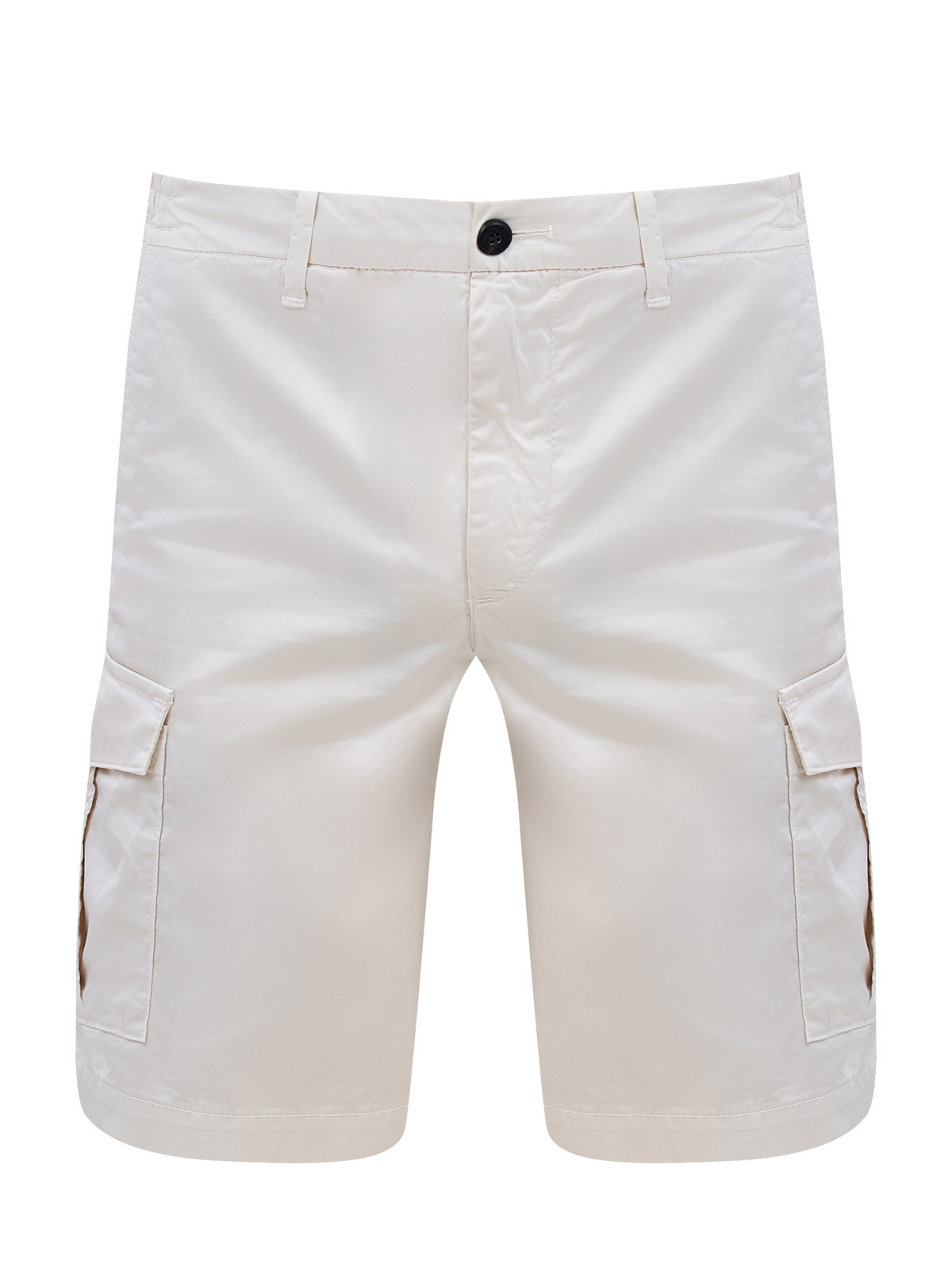 

Бермуды из эластичного хлопка с карманами-карго, Бежевый, Бермуды из эластичного хлопка с карманами-карго