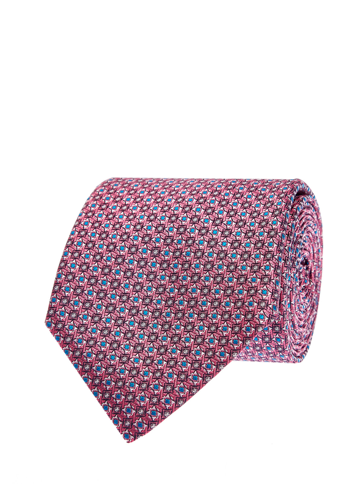 Шелковый галстук с 3D-принтом в жаккардовой технике CANALI, цвет красный, размер 42;44;46;48;40