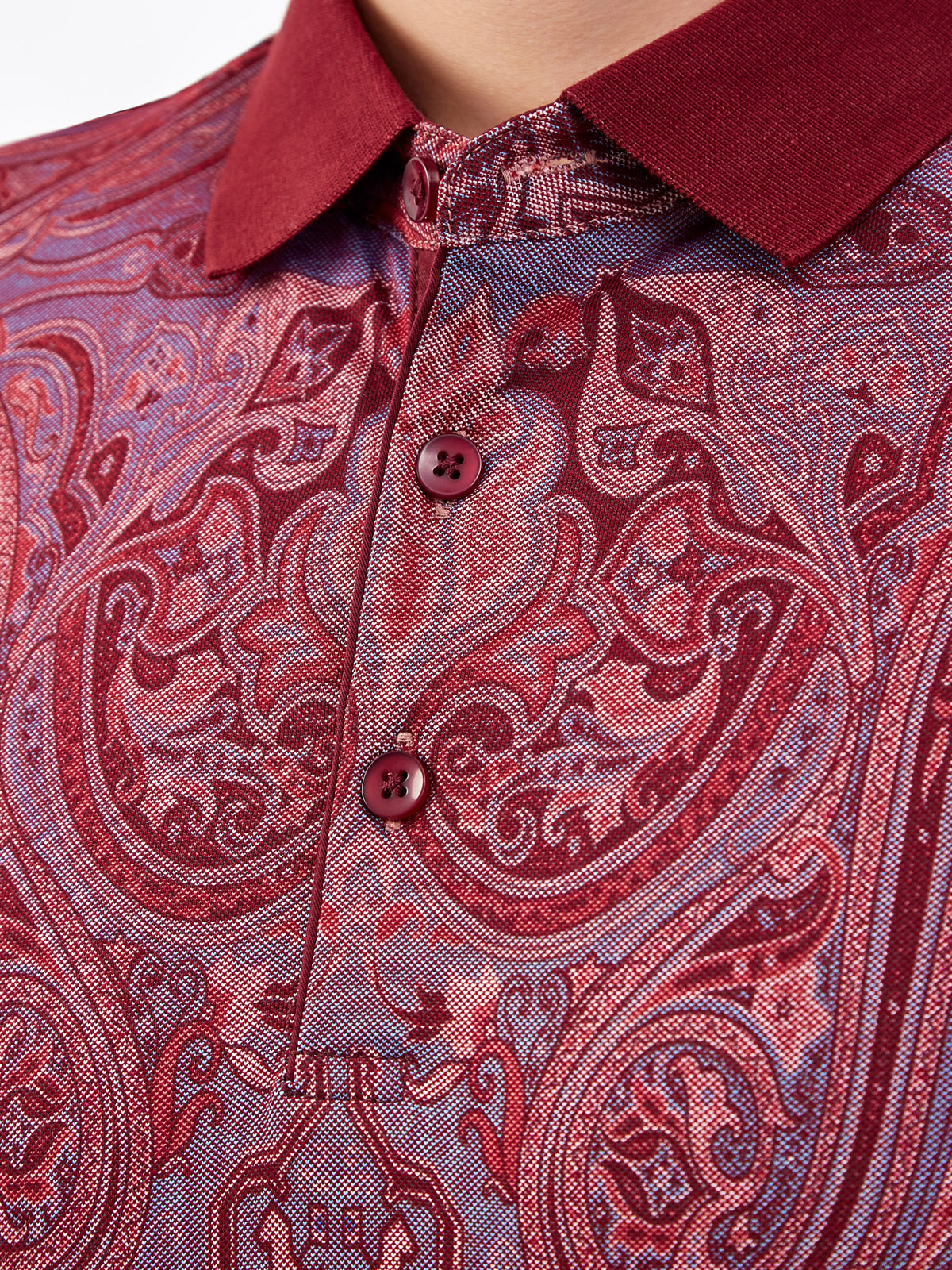 Поло из дышащего хлопкового пике с принтом CUDGI, цвет бордовый, размер 50;52;54;56;48 - фото 5