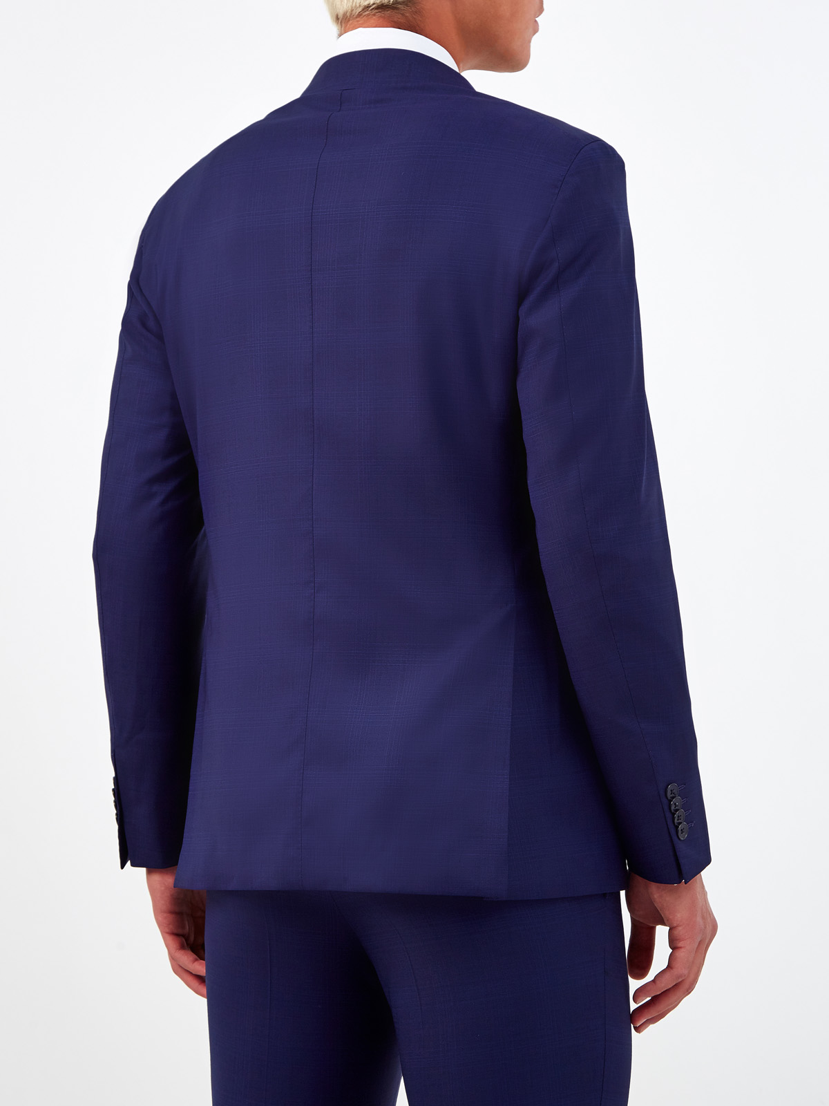 Классический пиджак из гладкой шерсти в мелованную клетку L.B.M. 1911, цвет синий, размер 52;54;56 - фото 4