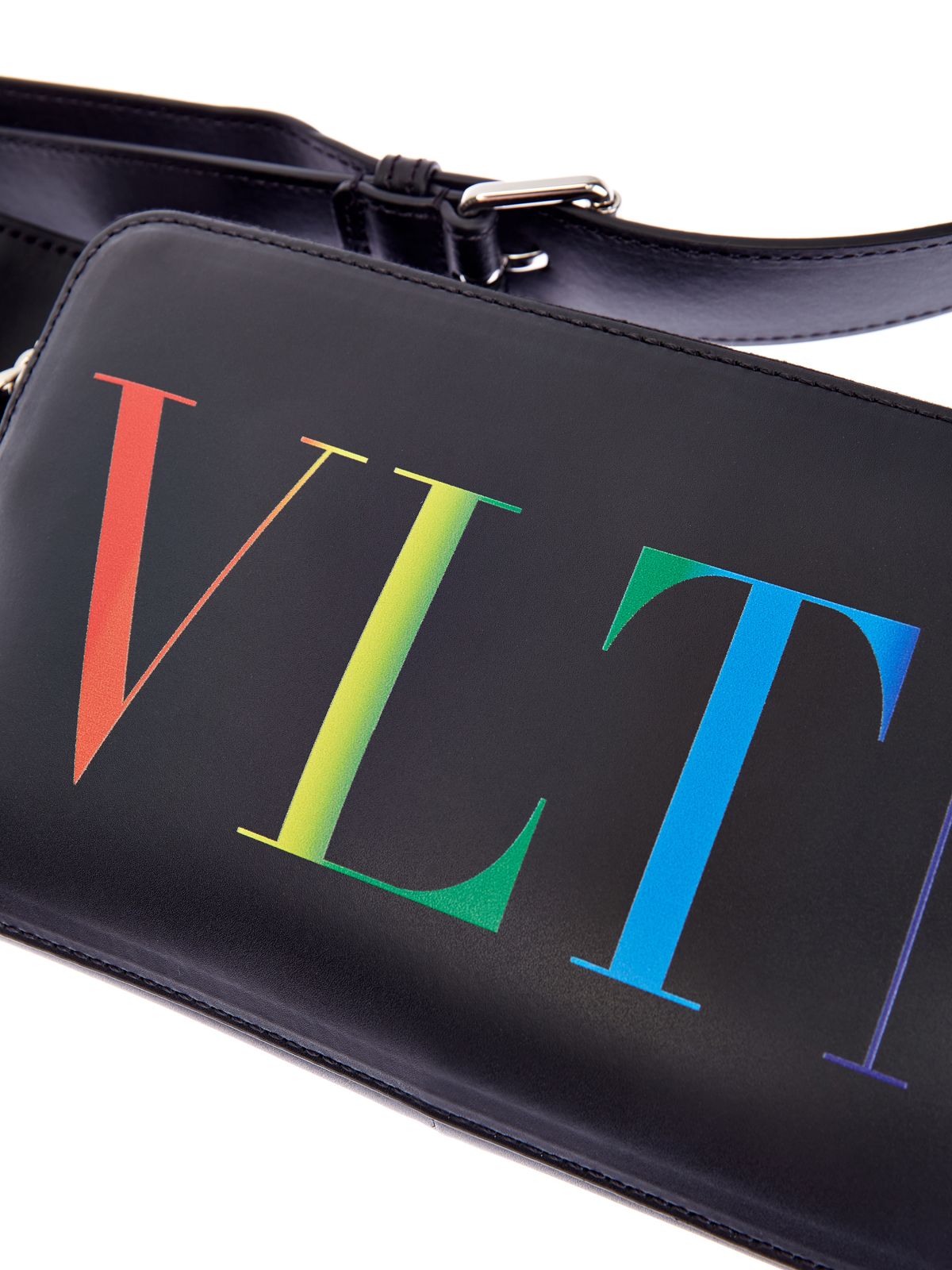 Кожаная сумка на пояс с принтом VLTN Multicolor VALENTINO, цвет черный, размер 41;42;42.5;43.5 - фото 6