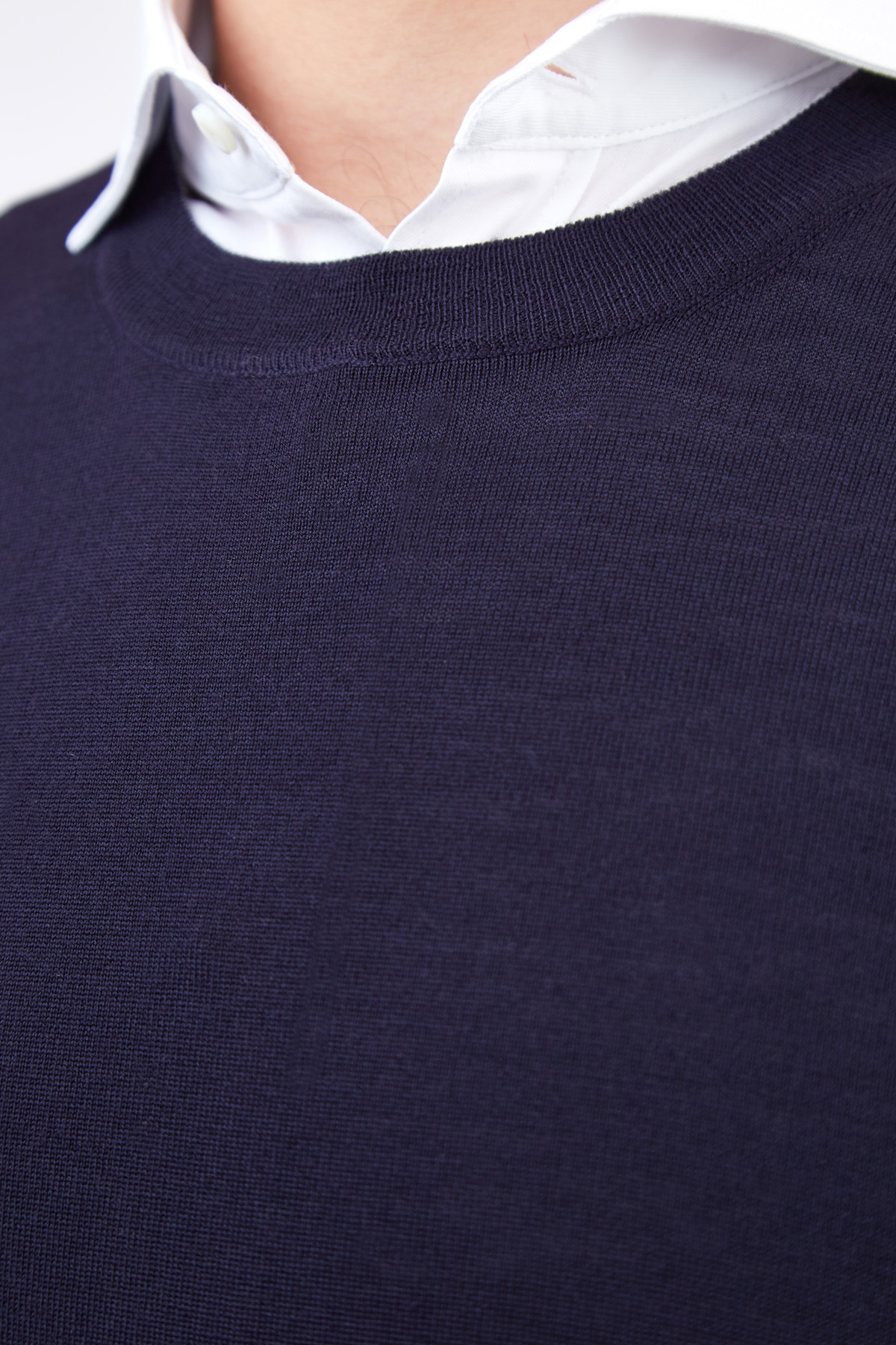 Базовый джемпер из шерсти и кашемира кобальтово-синего цвета BRUNELLO CUCINELLI, размер 60 - фото 5