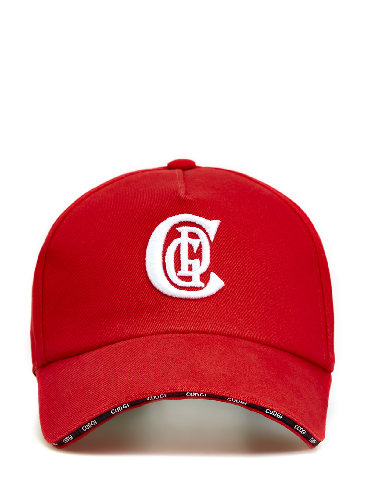 Бейсболка из хлопкового габардина с контрастной вышивкой CUDGI, цвет красный, размер 58;59;60 - фото 1