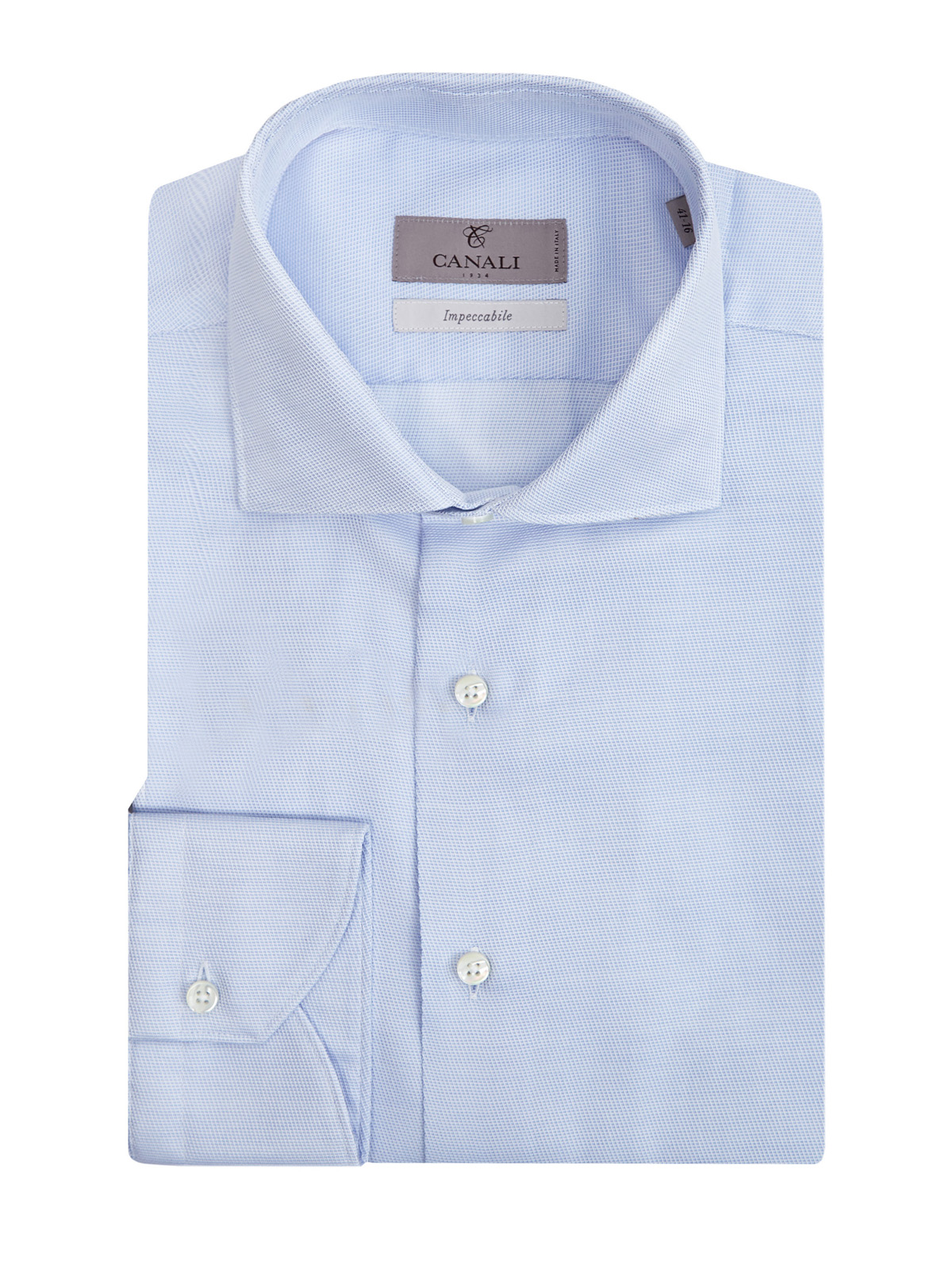 Рубашка из фактурного хлопка Impeccabile CANALI, цвет голубой, размер 52;52;54;56;58;60;62 - фото 1