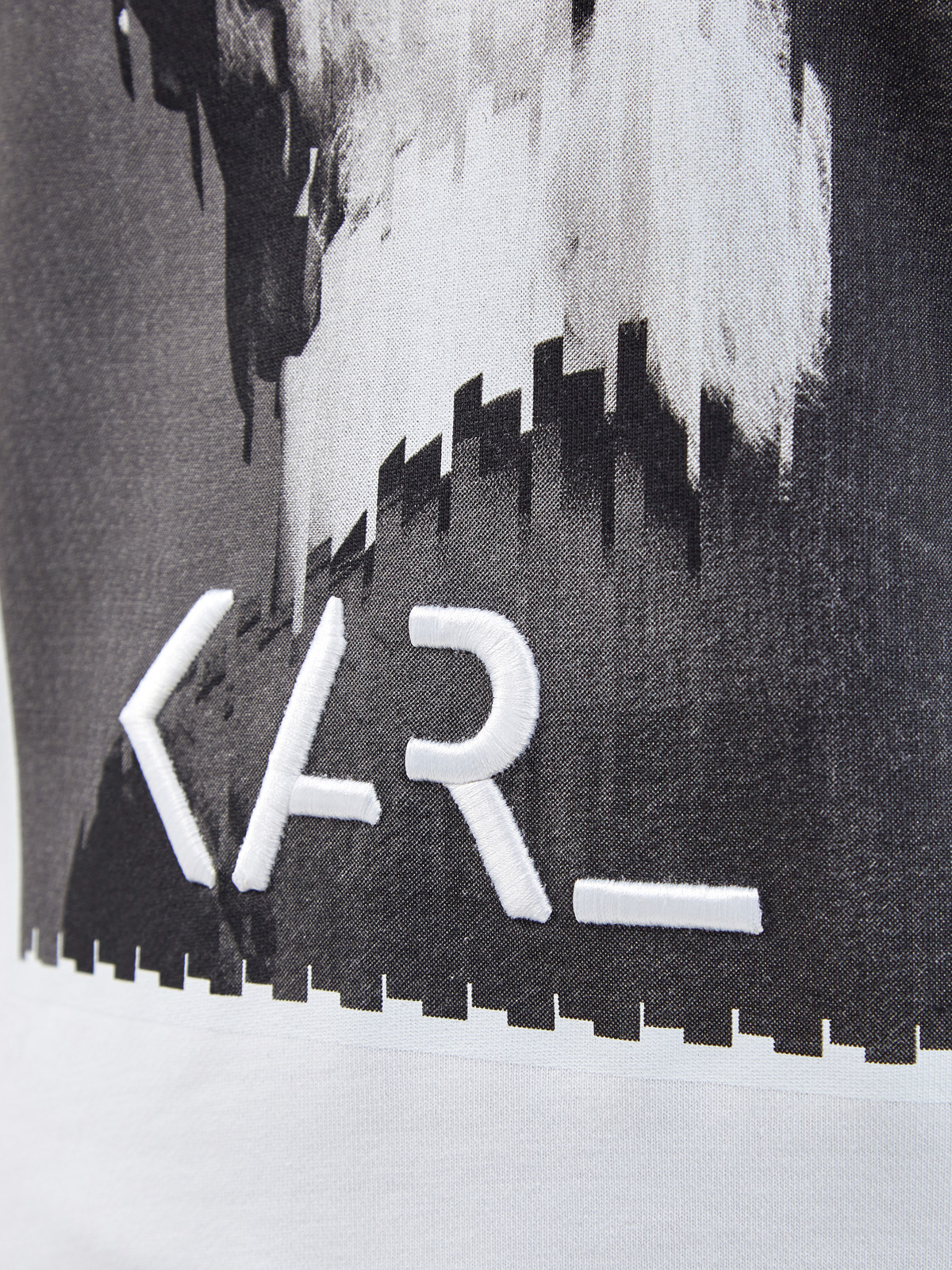 Белый свитшот из плотного хлопка с контрастным принтом KARL LAGERFELD, размер S;M - фото 5